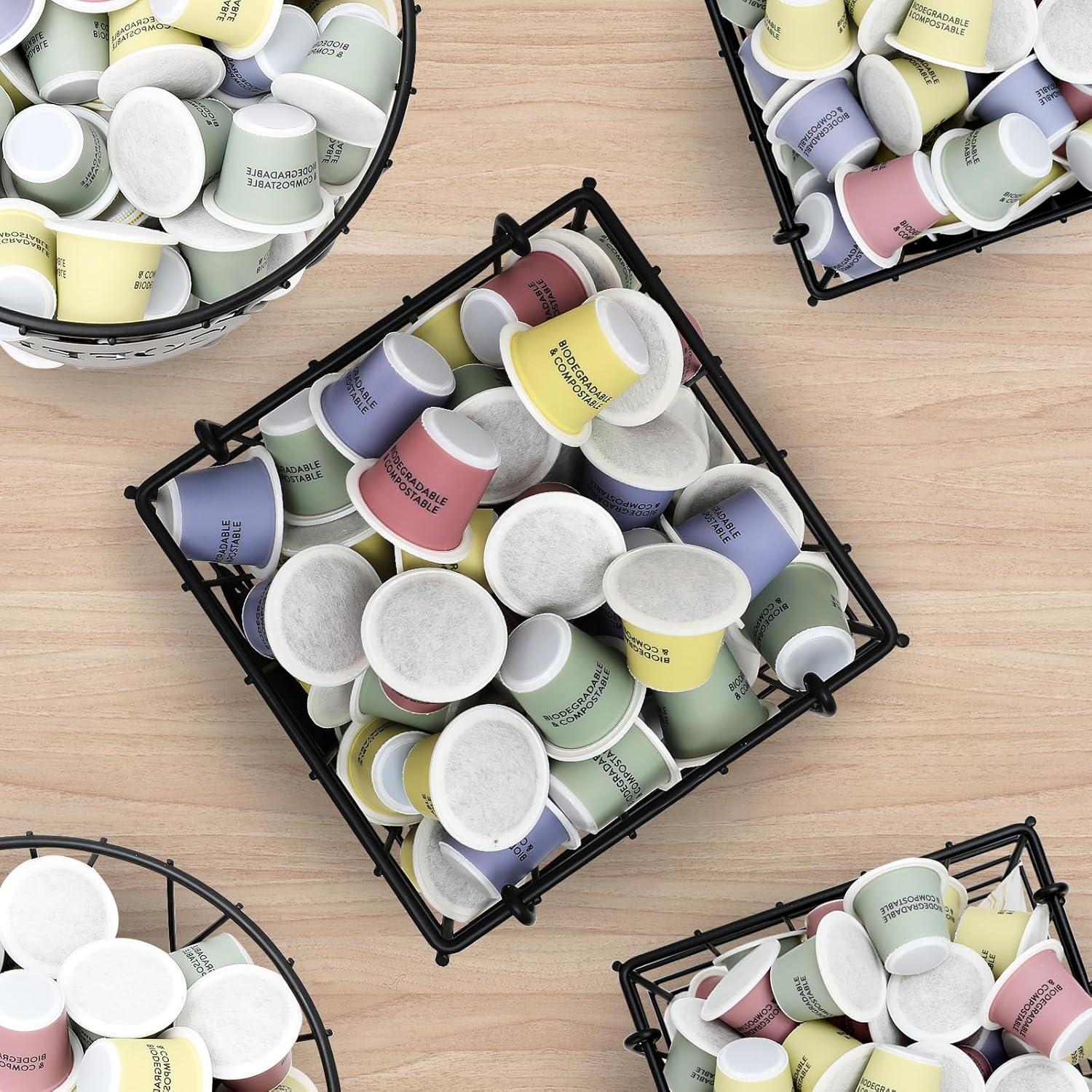 Organizador de Cápsulas de Café BCOZLUX Marrón Rústico 17.3x15.5cm