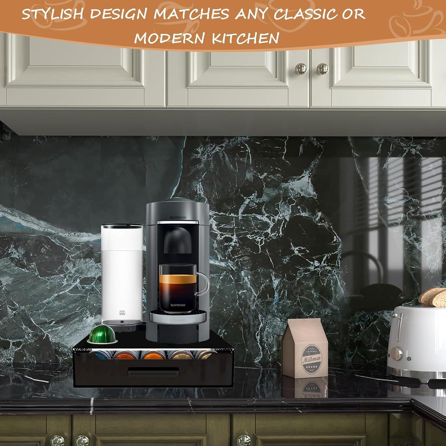 Organizador de Cajón para 75 Cápsulas Nespresso Vertuo Negro