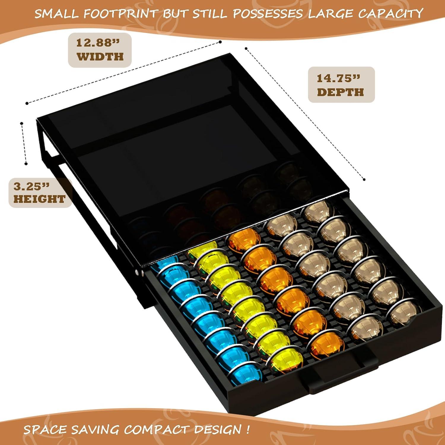 Organizador de Cajón para 75 Cápsulas Nespresso Vertuo Negro