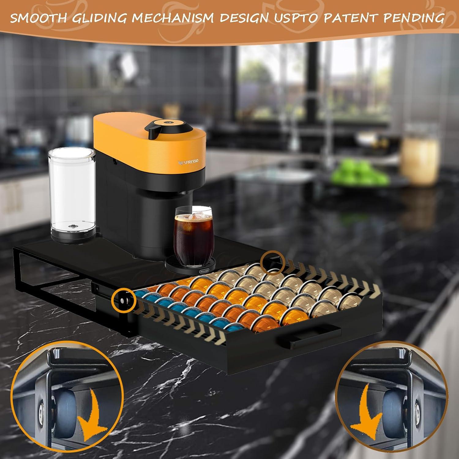 Organizador de Cajón para 75 Cápsulas Nespresso Vertuo Negro