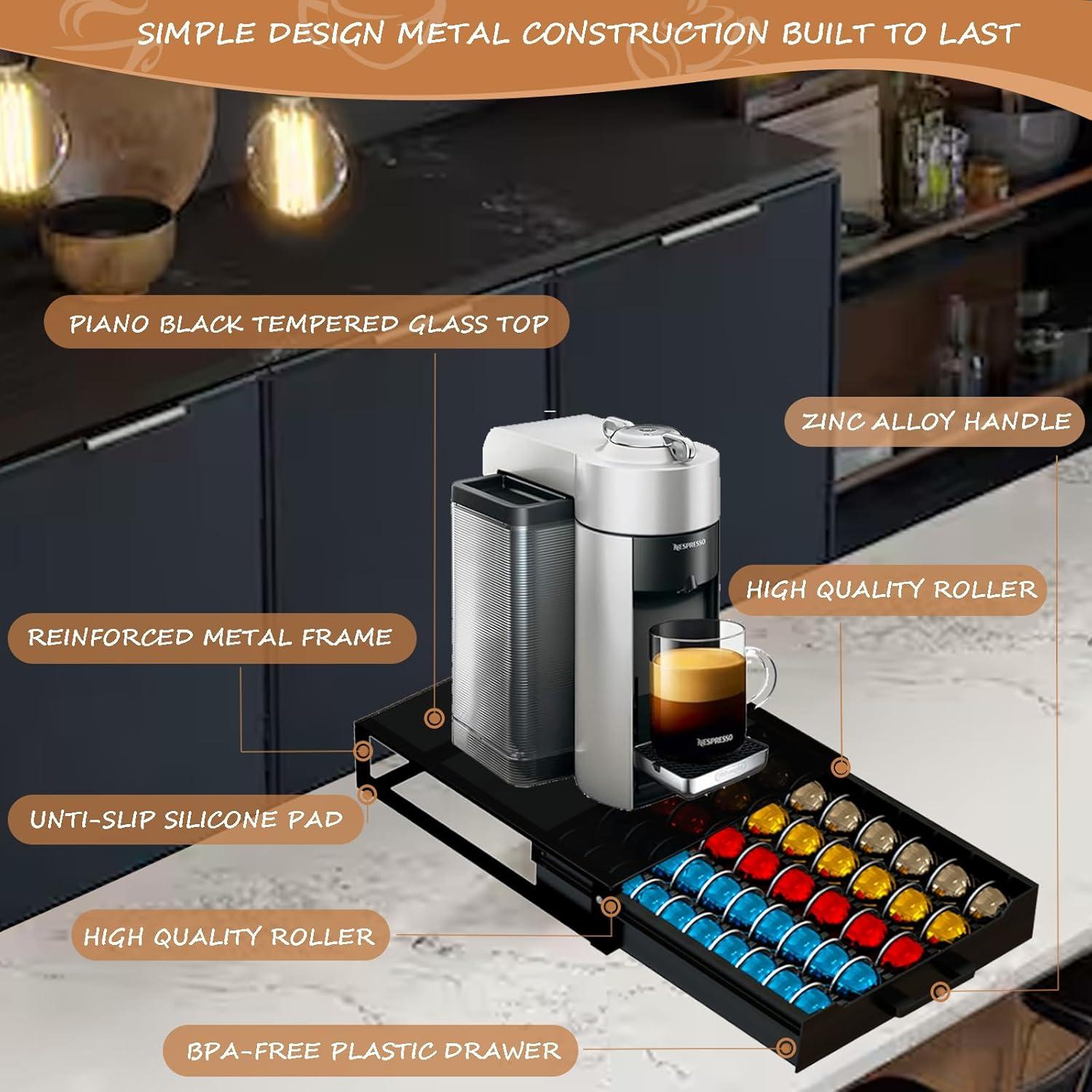 Organizador de Cajón para 75 Cápsulas Nespresso Vertuo Negro