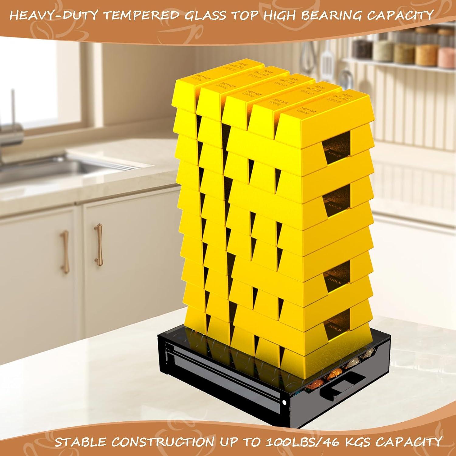 Organizador de Cajón para 75 Cápsulas Nespresso Vertuo Negro