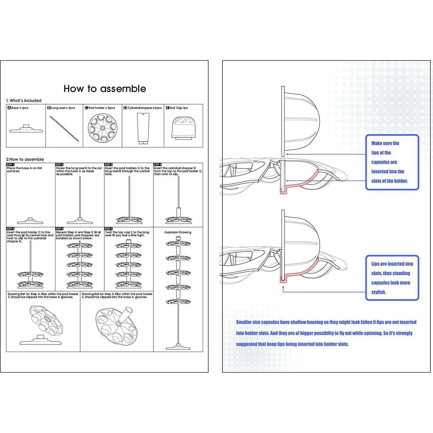 Soporte Organizador de Cápsulas de Café Rotatorio EVERIE 40 Nespresso
