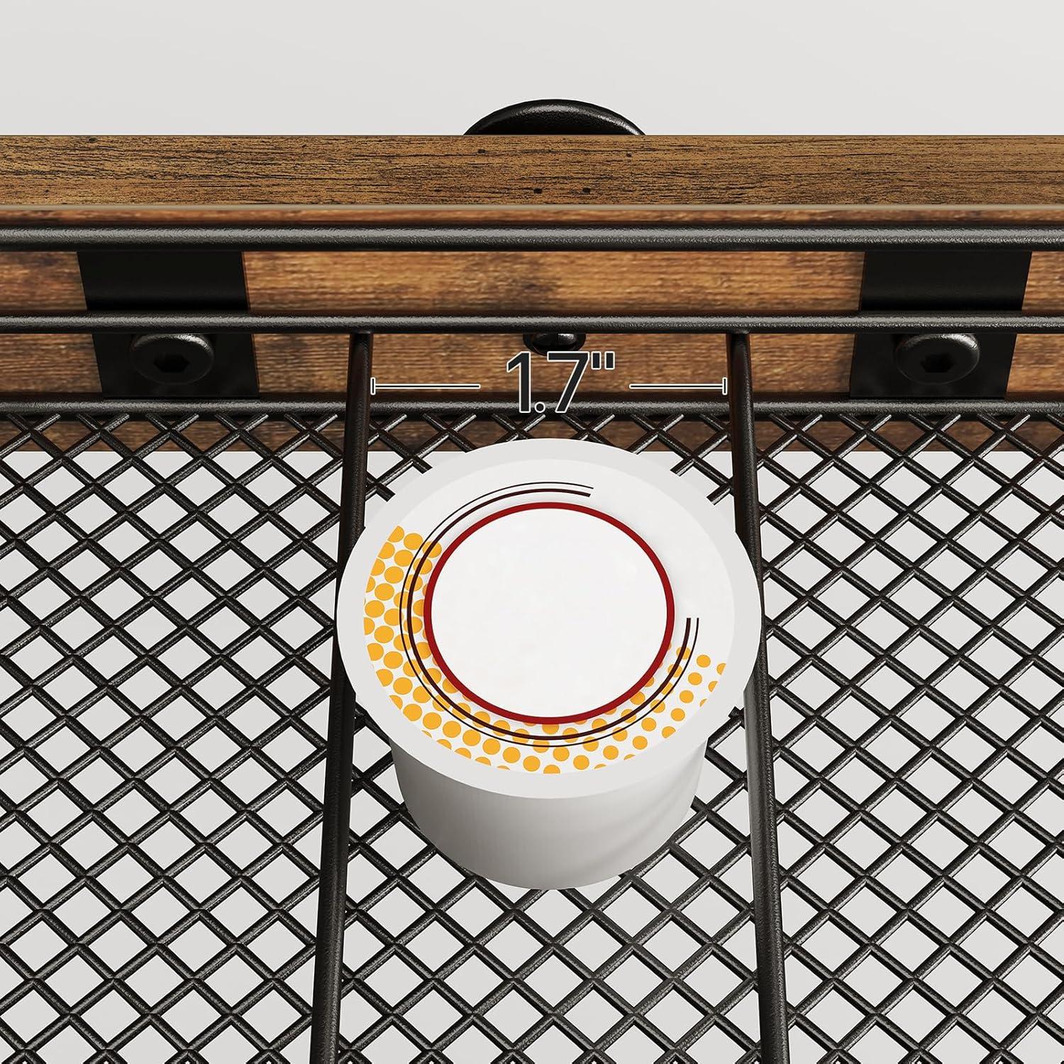 Coffee Pod Drawer Holder, Coffee Pod Drawer for K Cup, 35 Capacity Coffee Capsules Storage Organizer, Sliding Mesh Basket, for Home Office, Kitchen, Rustic Brown KH08BRG1