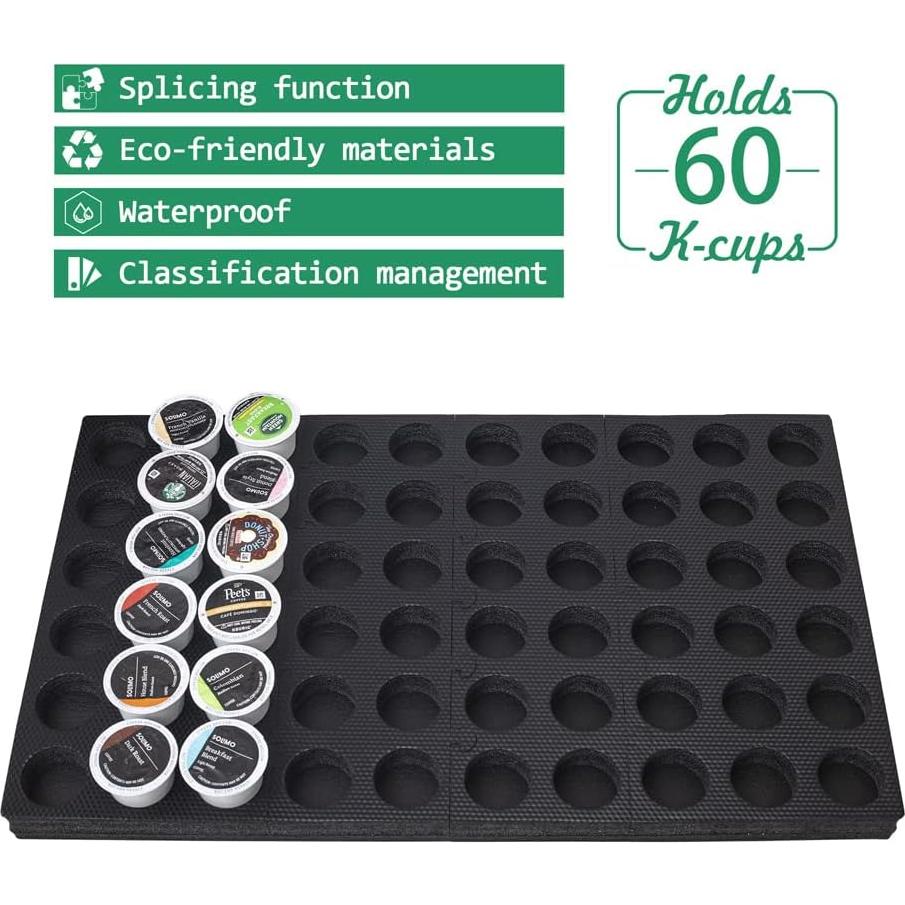 Coffee Pod holder DIY Size Organizer 60 Compatible Tray Drawer Holds with coffee pod