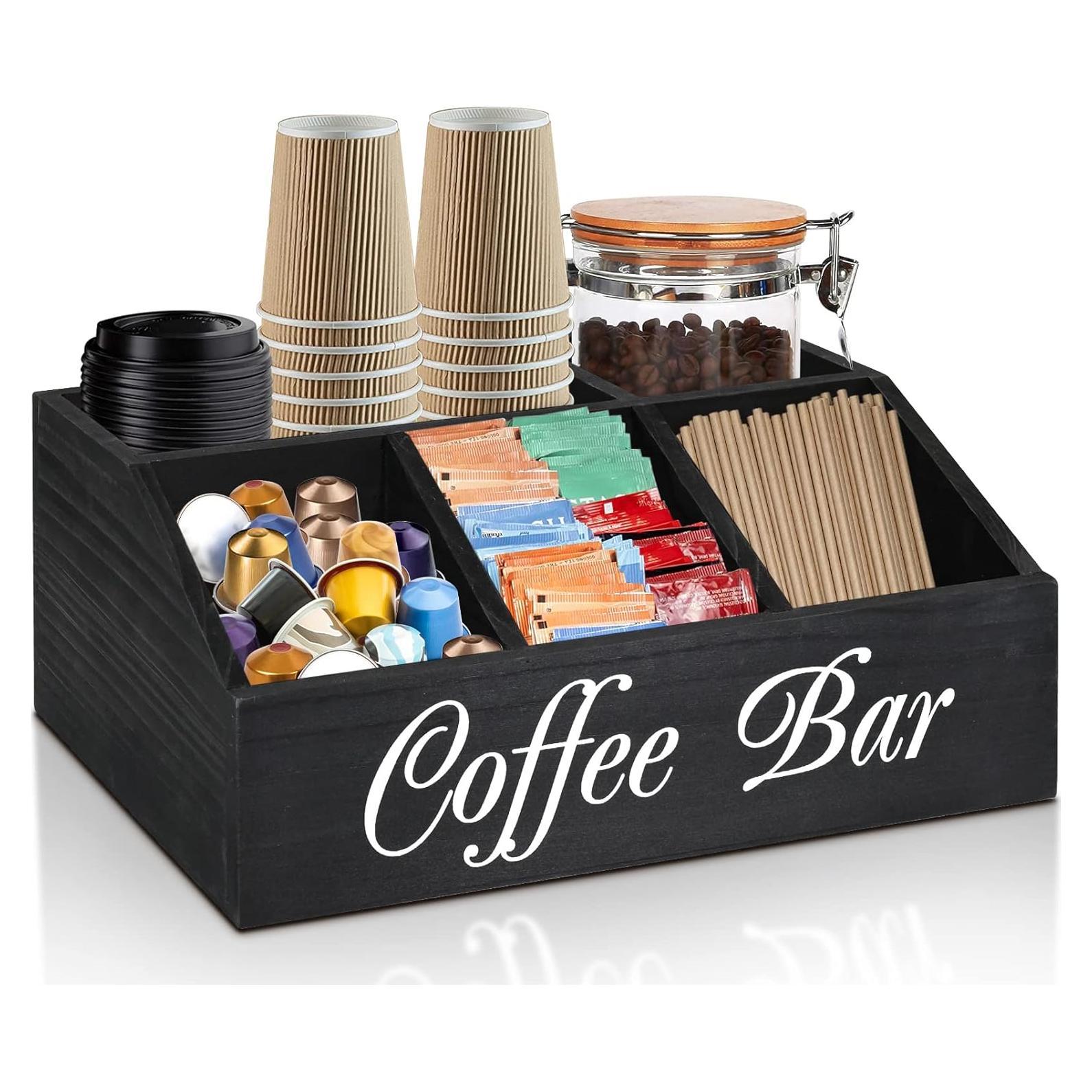 Organizador de Estación de Café ugiftt de Madera 21.1x32.5x13 cm
