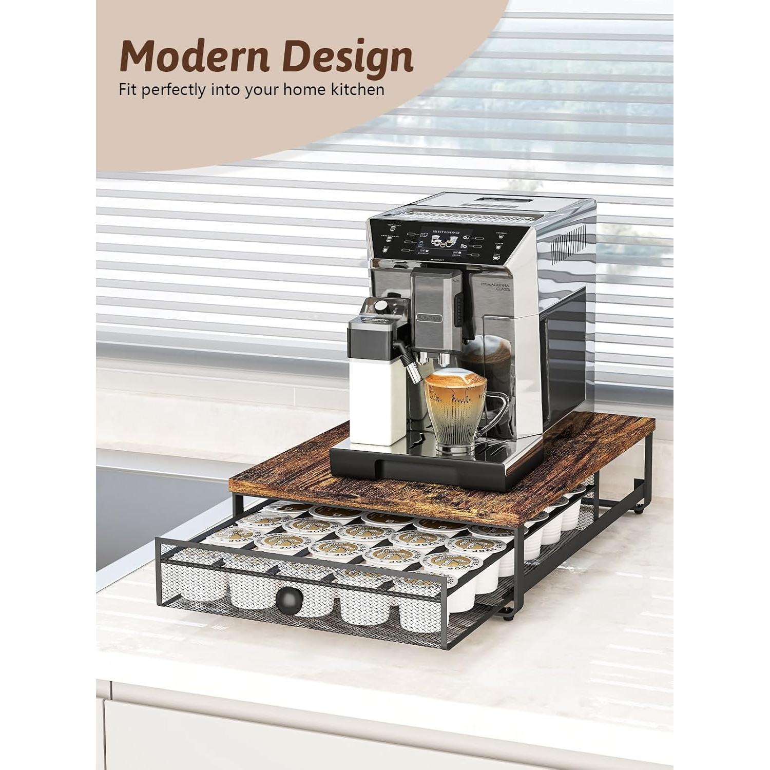 Organizador de K Cup Sedegn, Soporte Bajo Gabinete Marrón