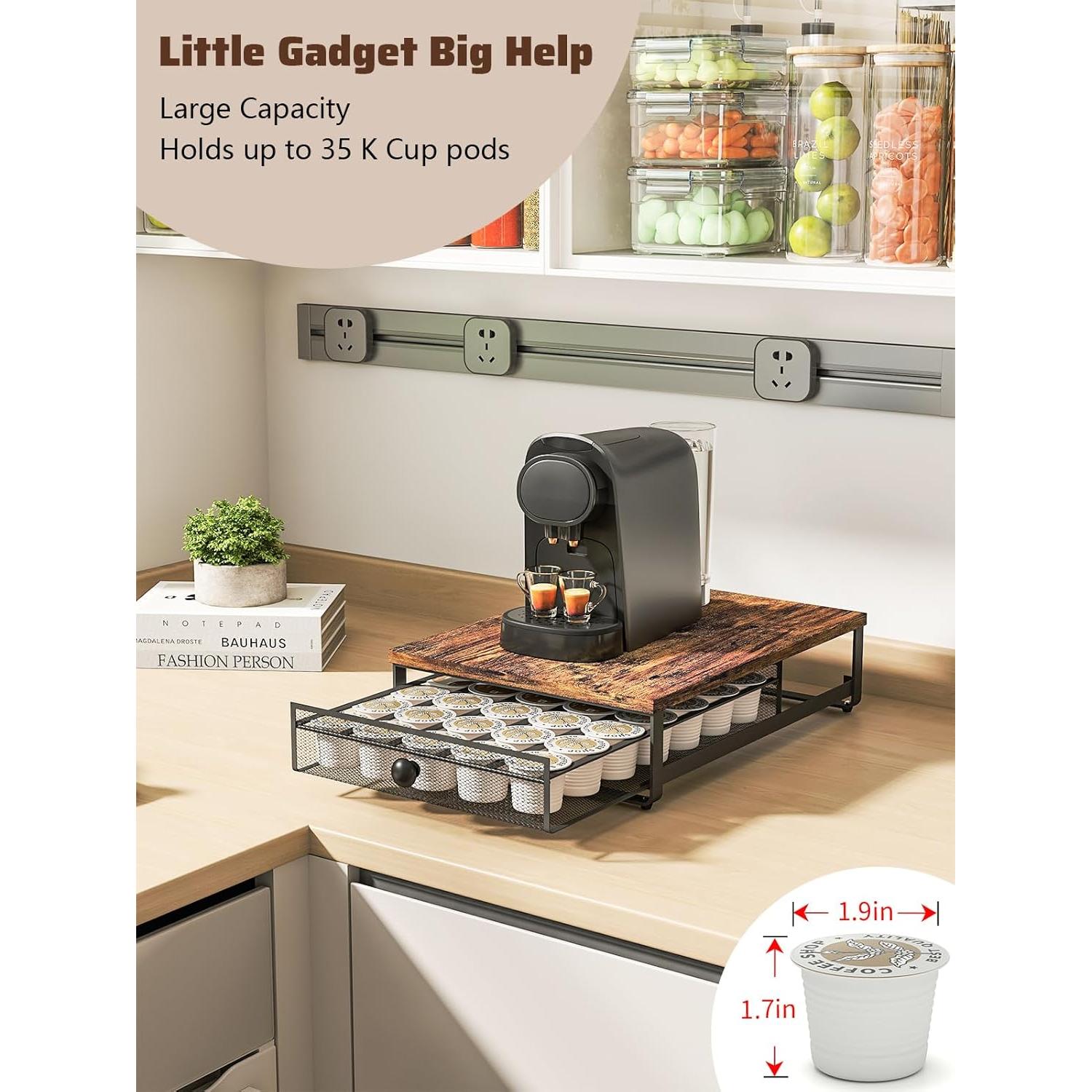 Organizador de K Cup Sedegn, Soporte Bajo Gabinete Marrón
