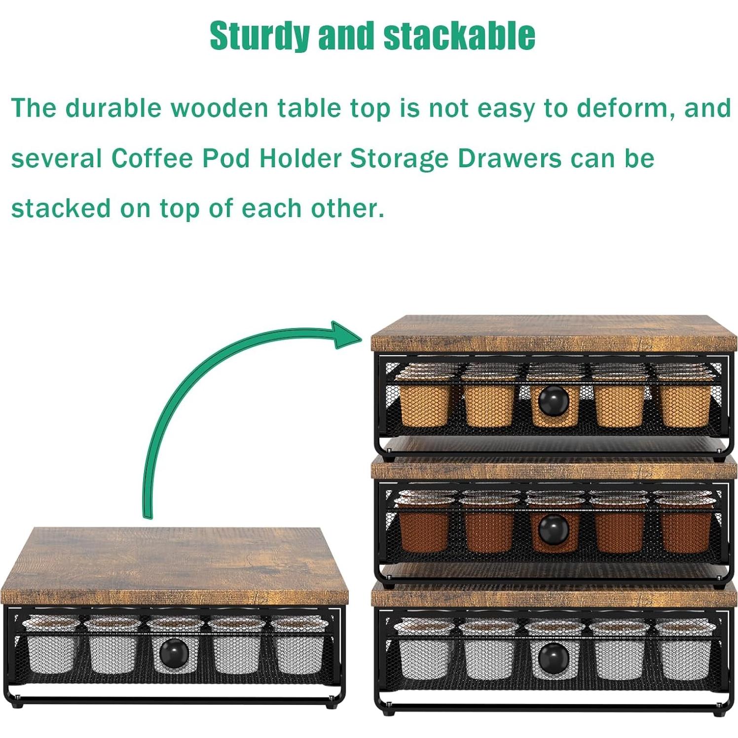 Organizador de K Cup Sedegn, Soporte Bajo Gabinete Marrón