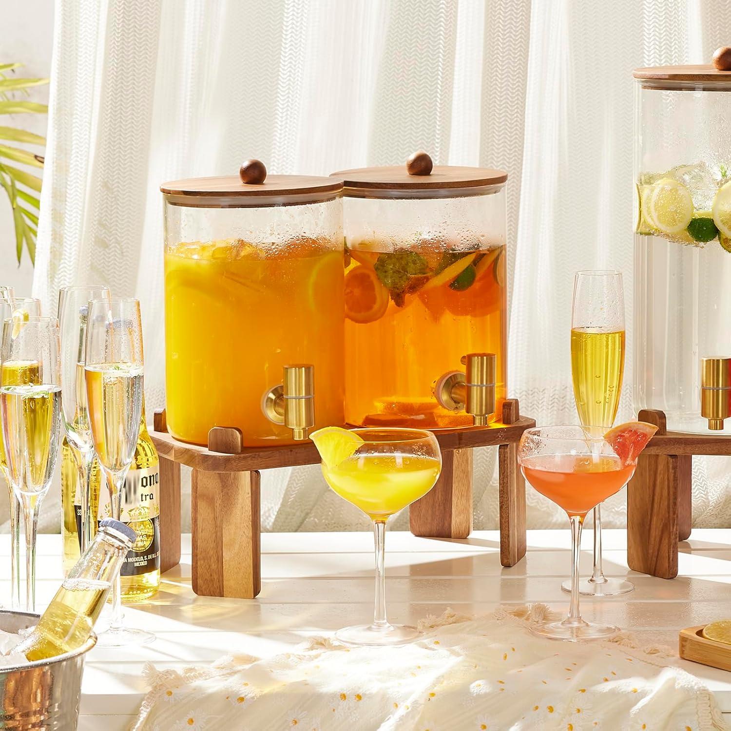 Dispensador de Bebidas de Vidrio FavorFlavor 3.8L con Soporte