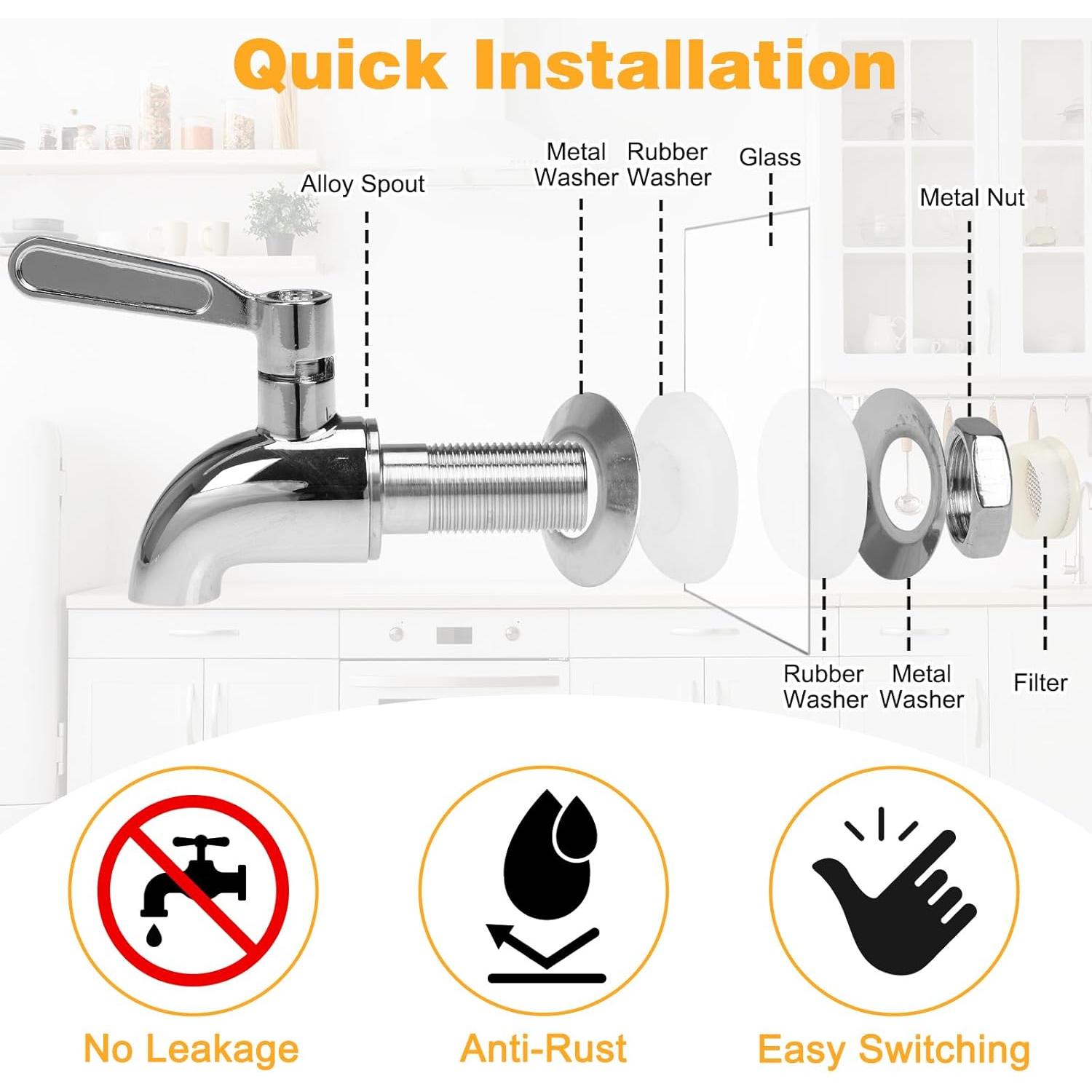 Dispensador de Bebidas de Vidrio Moretoes 3.78L 2 Pack con Soporte