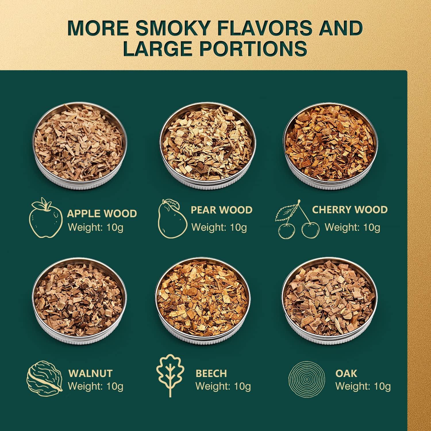 Kit de Ahumador Portátil Mayaugst SK303 con 6 Sabores