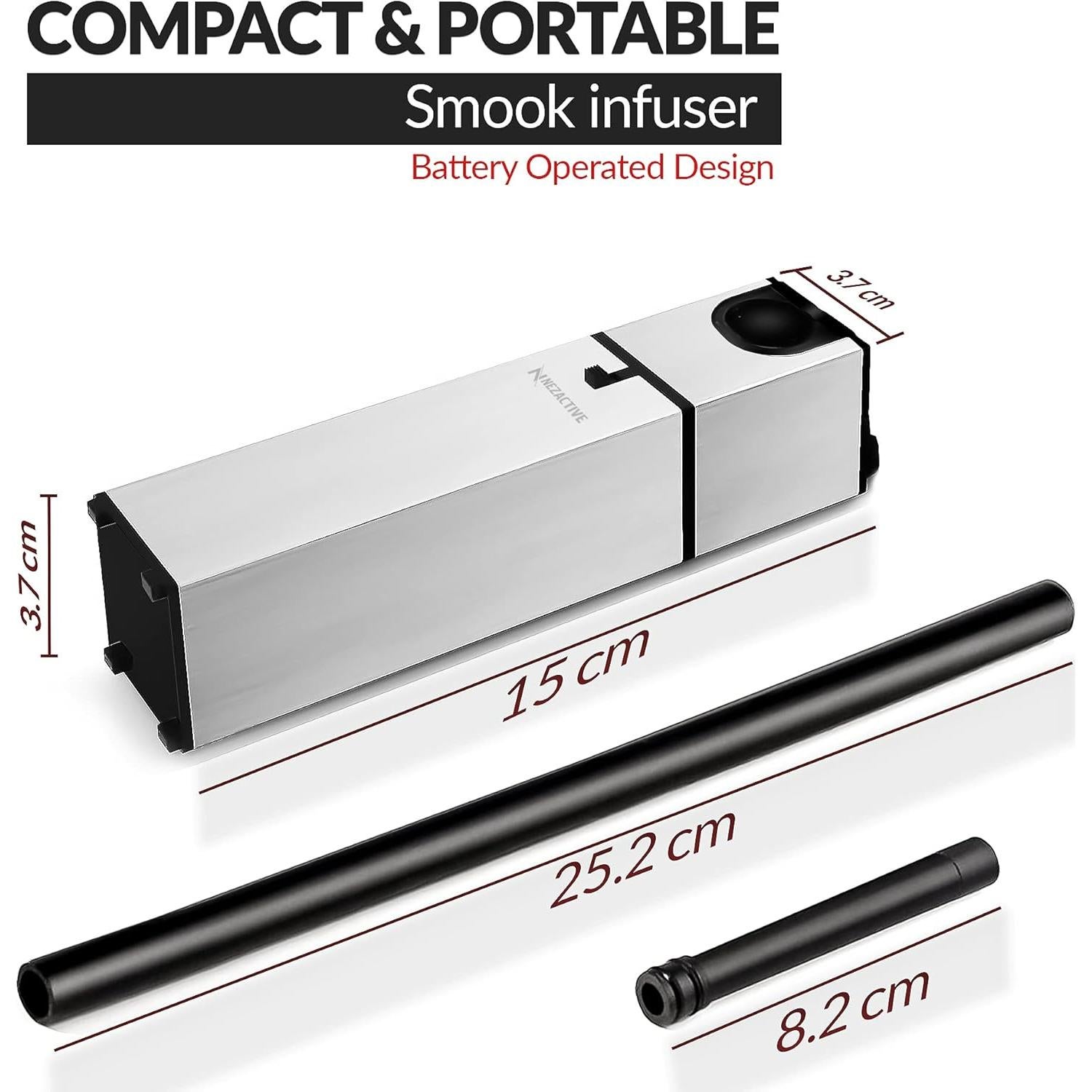 Ahumador de Comida y Bebidas NEZACTIVE - Pistola de Humo 2 en 1