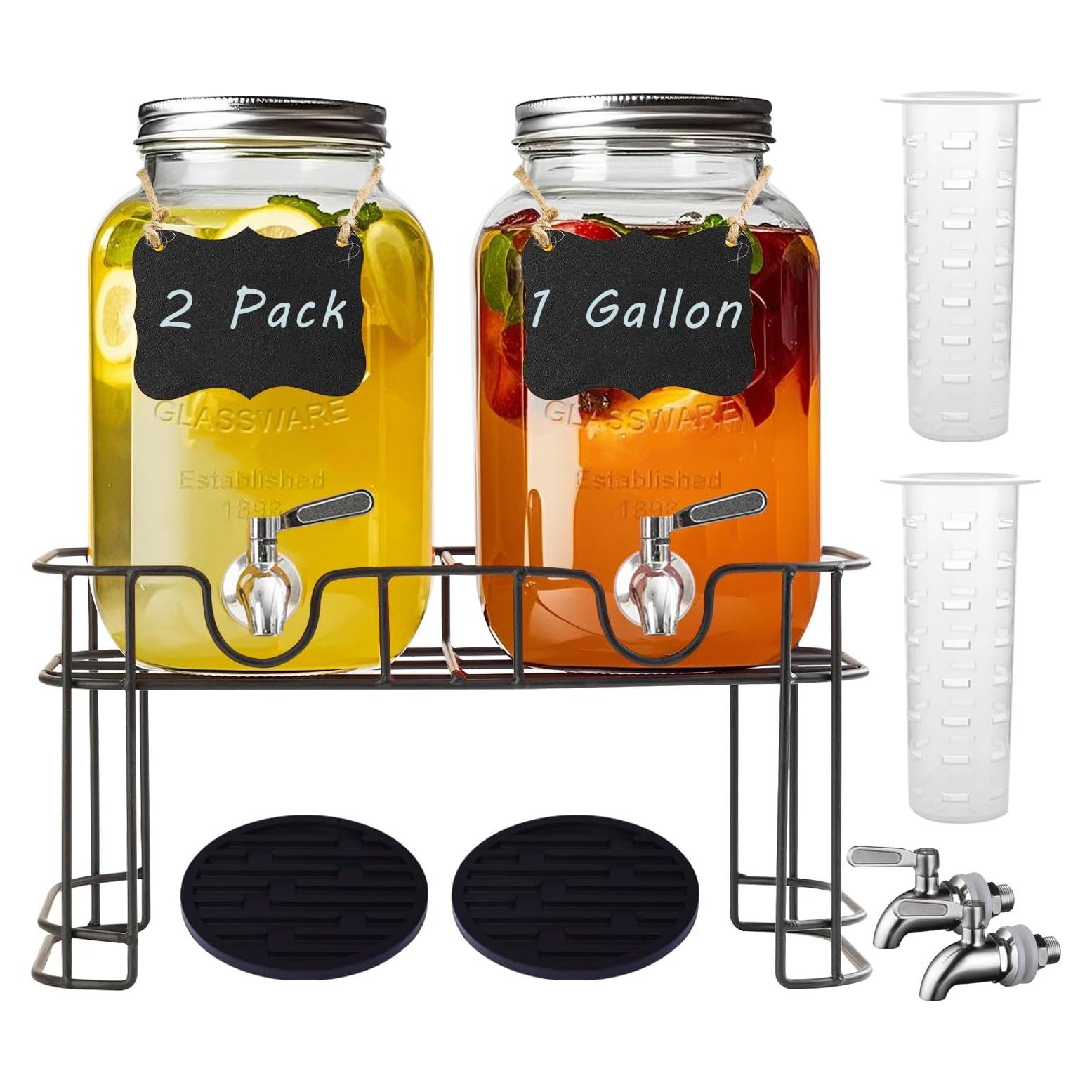 Dispensador de Bebidas de Vidrio Galssmagic 3.78L 2 Piezas