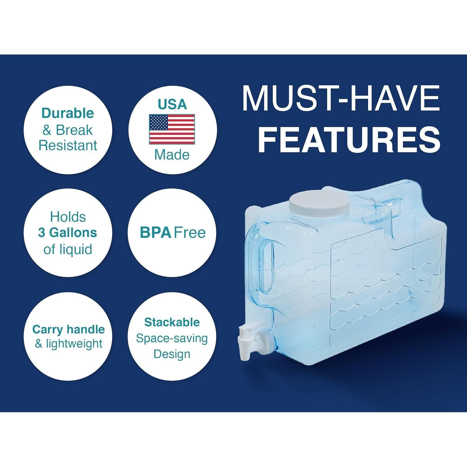 Dispensador de Bebidas 3 Galones Arrow Home - Plástico BPA Free