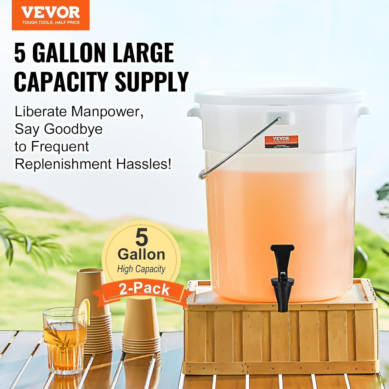Dispensador de Bebidas VEVOR 5 Galones 2 Paquete con Grifo
