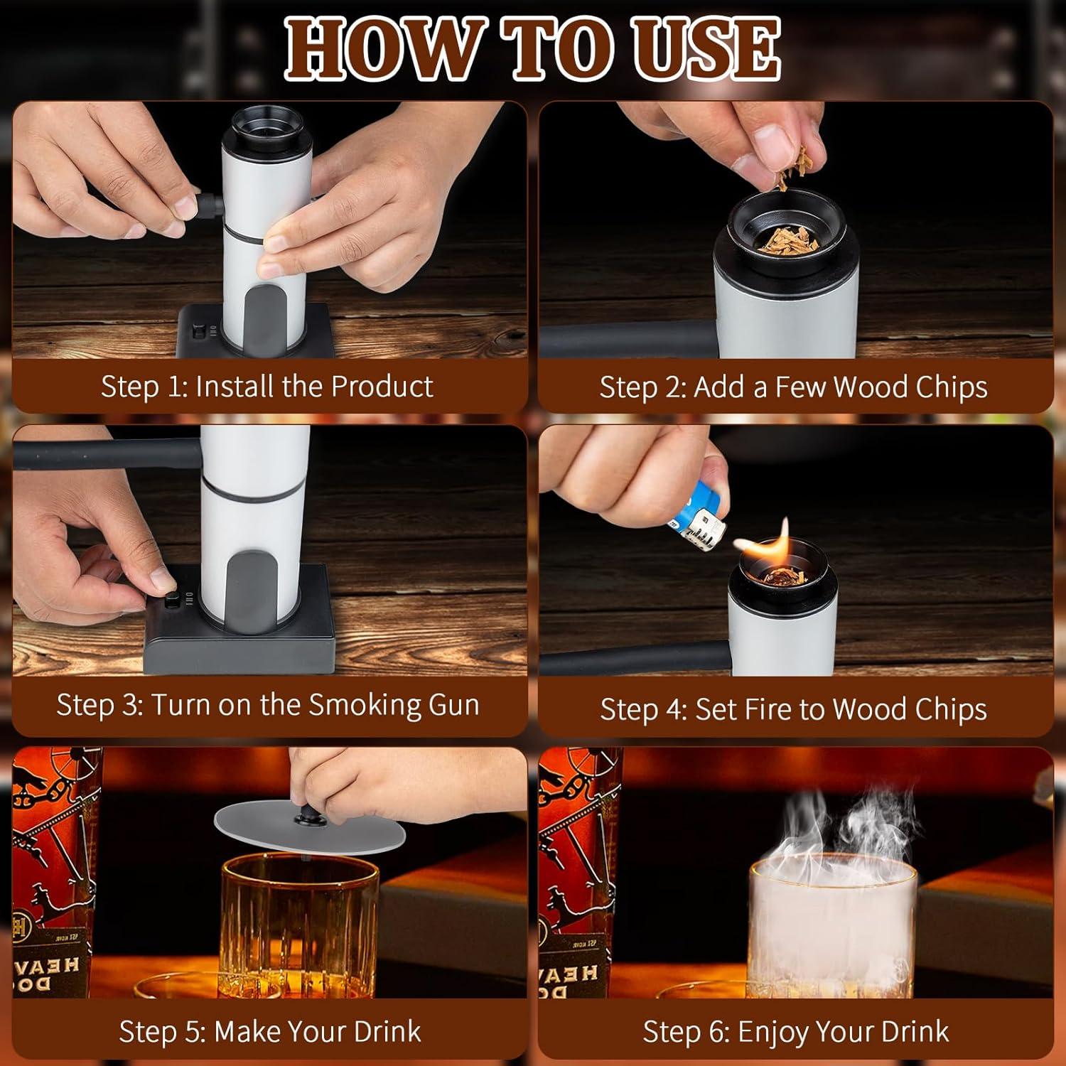 Kit de Ahumador Souroyea para Cócteles y Comida - 4 Sabores