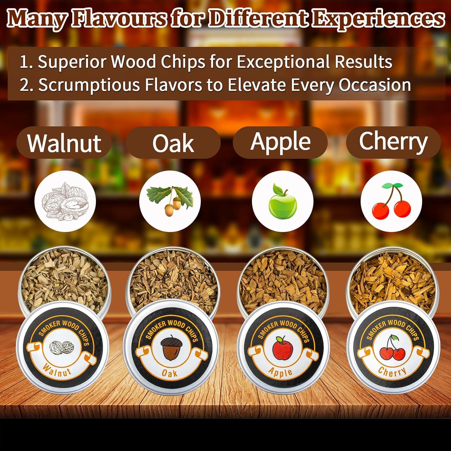 Kit de Ahumador Souroyea para Cócteles y Comida - 4 Sabores