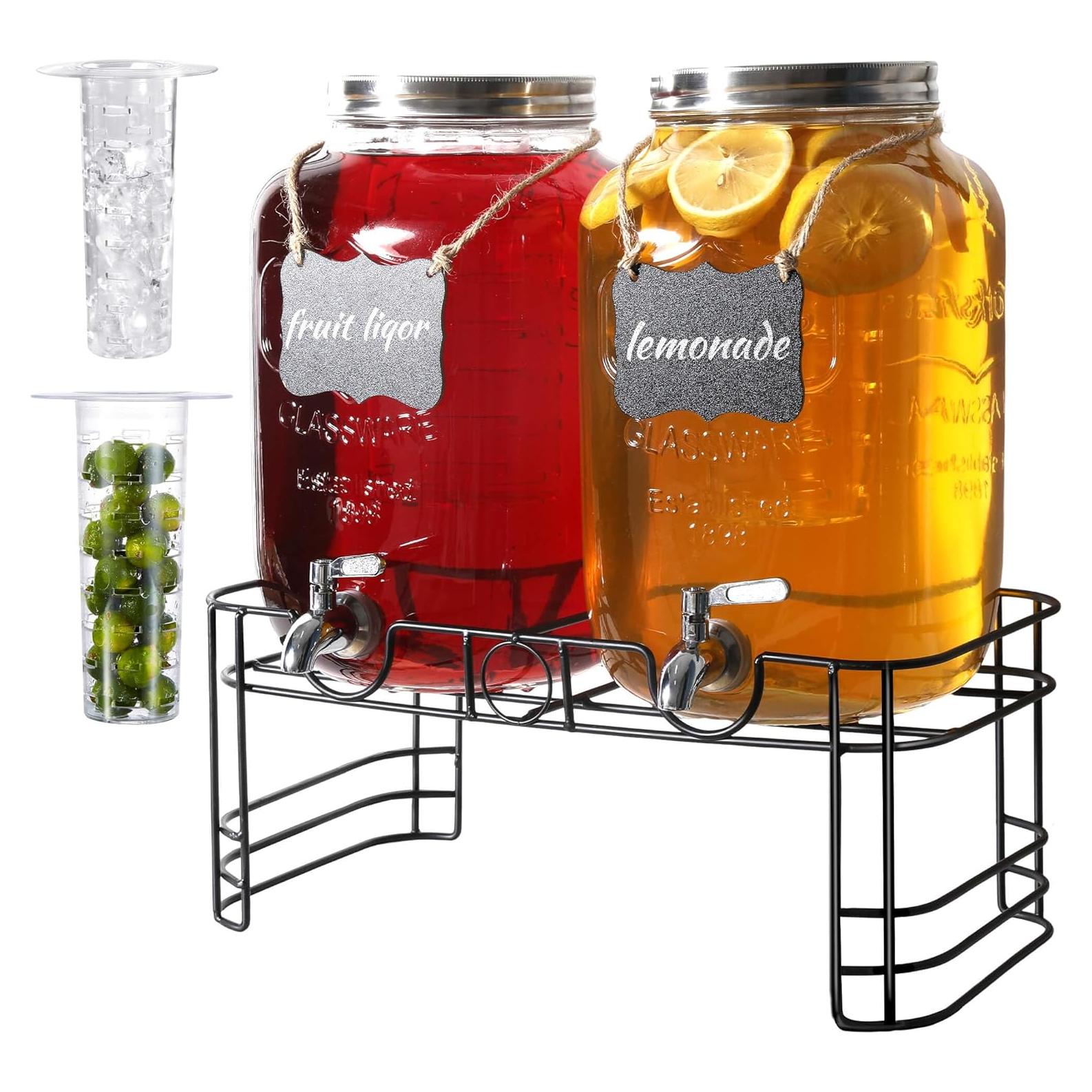 Dispensadores de Bebidas de Vidrio JOFUYU 2 Galones 2 Pack