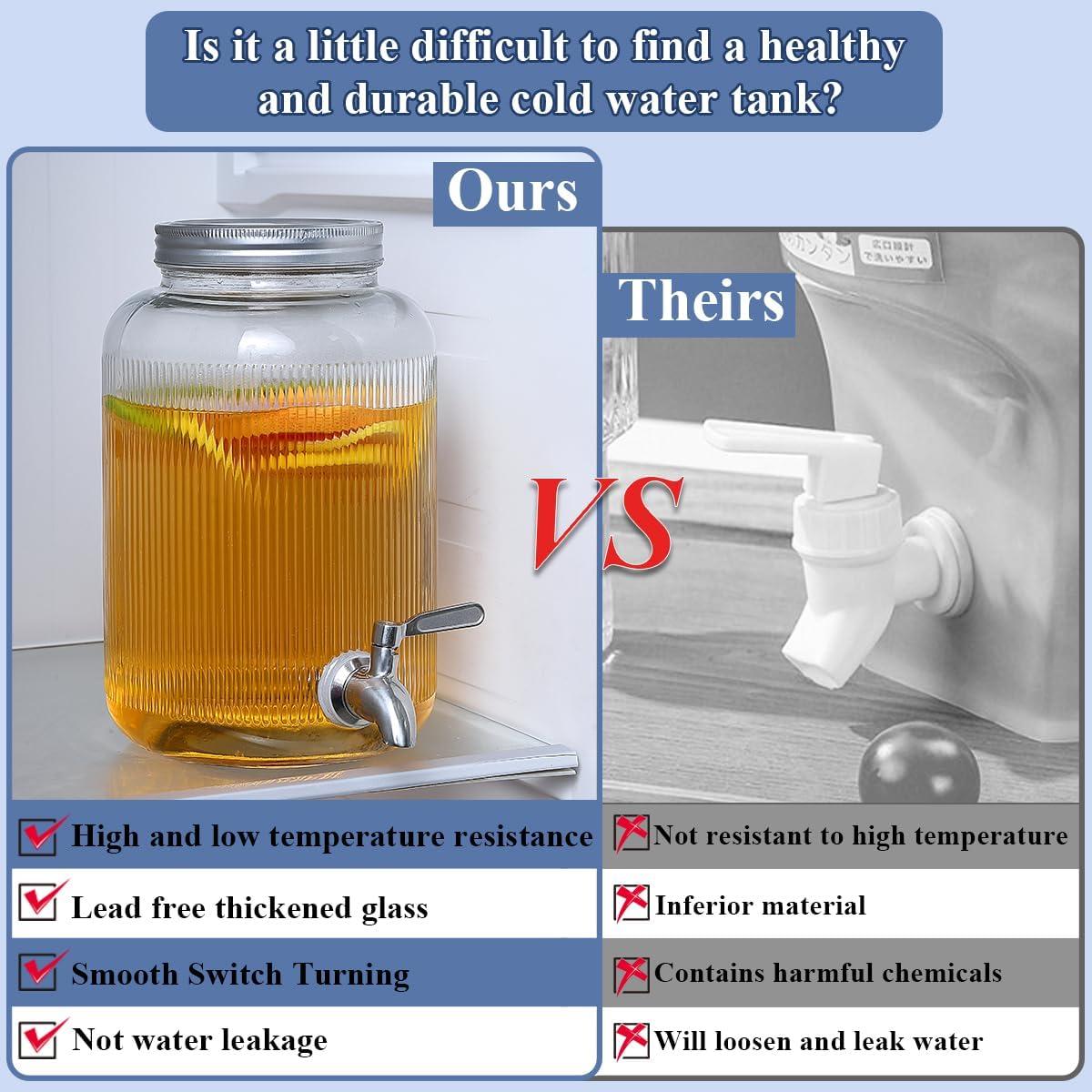 Dispensador de Bebidas Evanda 4 Litros con Grifos de Acero Inoxidable