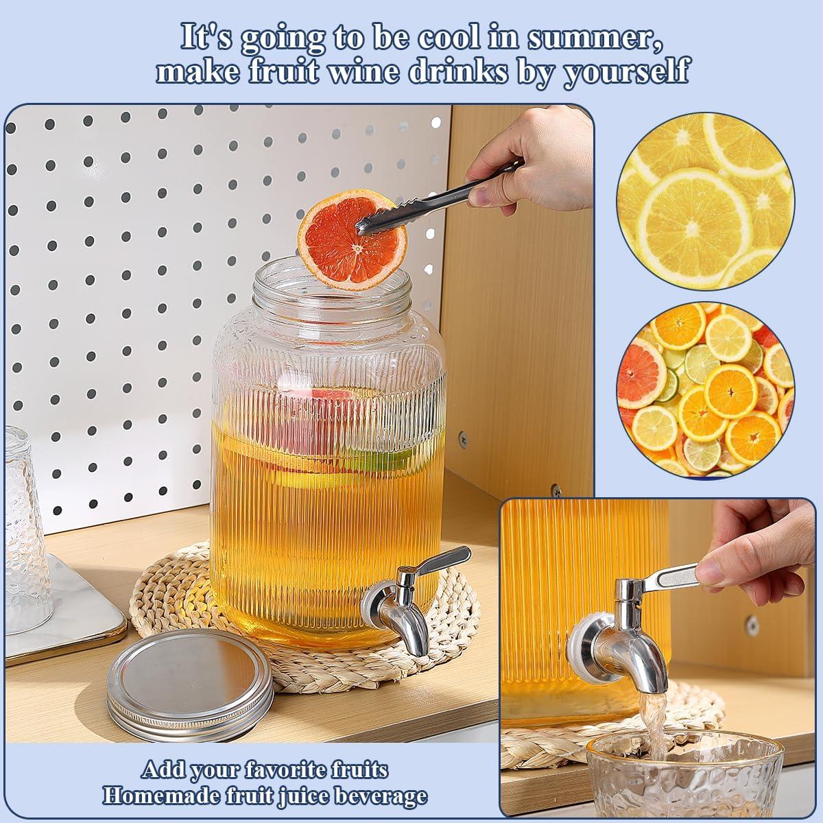 Dispensador de Bebidas Evanda 4 Litros con Grifos de Acero Inoxidable