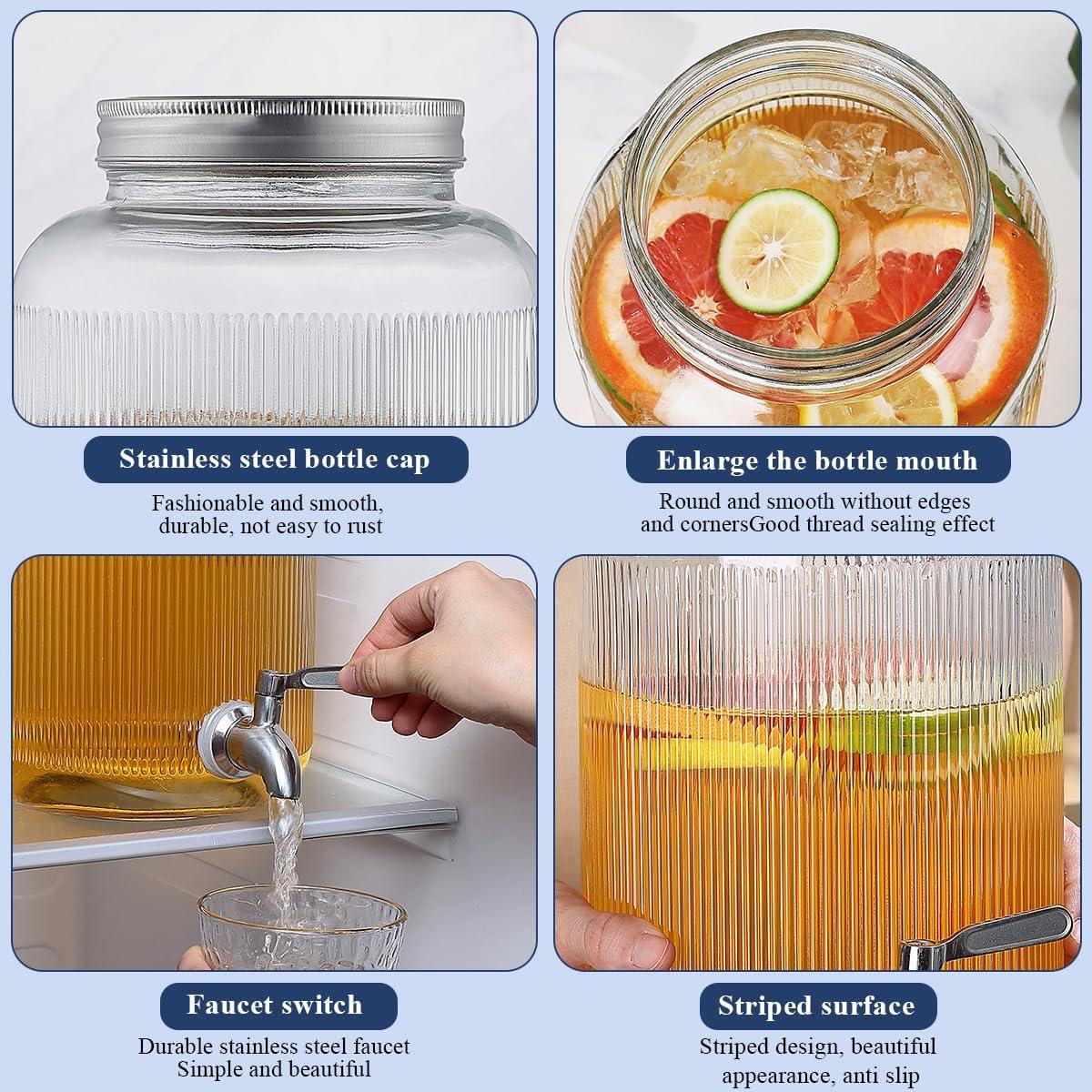 Dispensador de Bebidas Evanda 4 Litros con Grifos de Acero Inoxidable