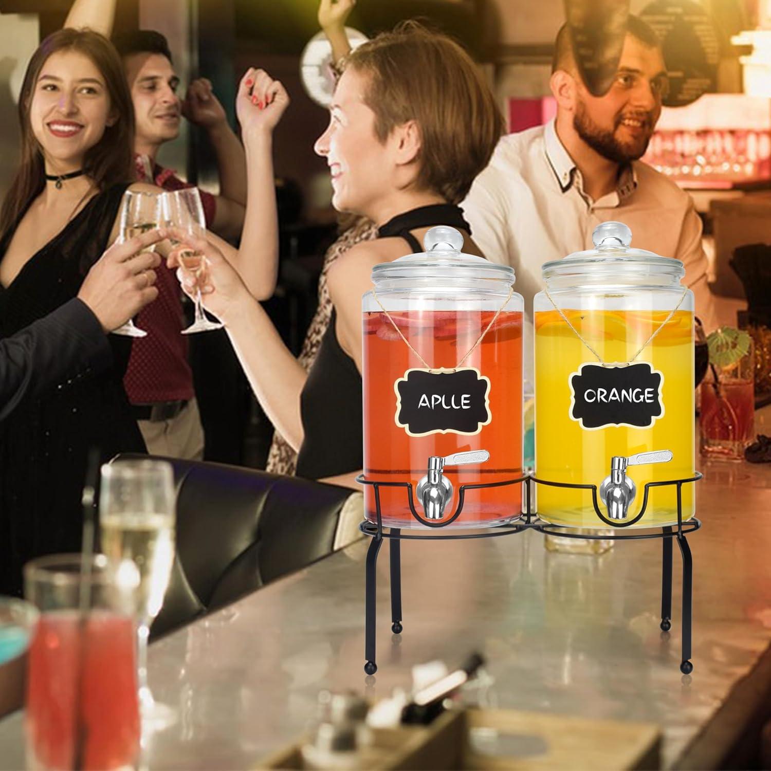 Dispensador de Bebidas de Vidrio 1 Galón PARASIDOS 2 Paquete