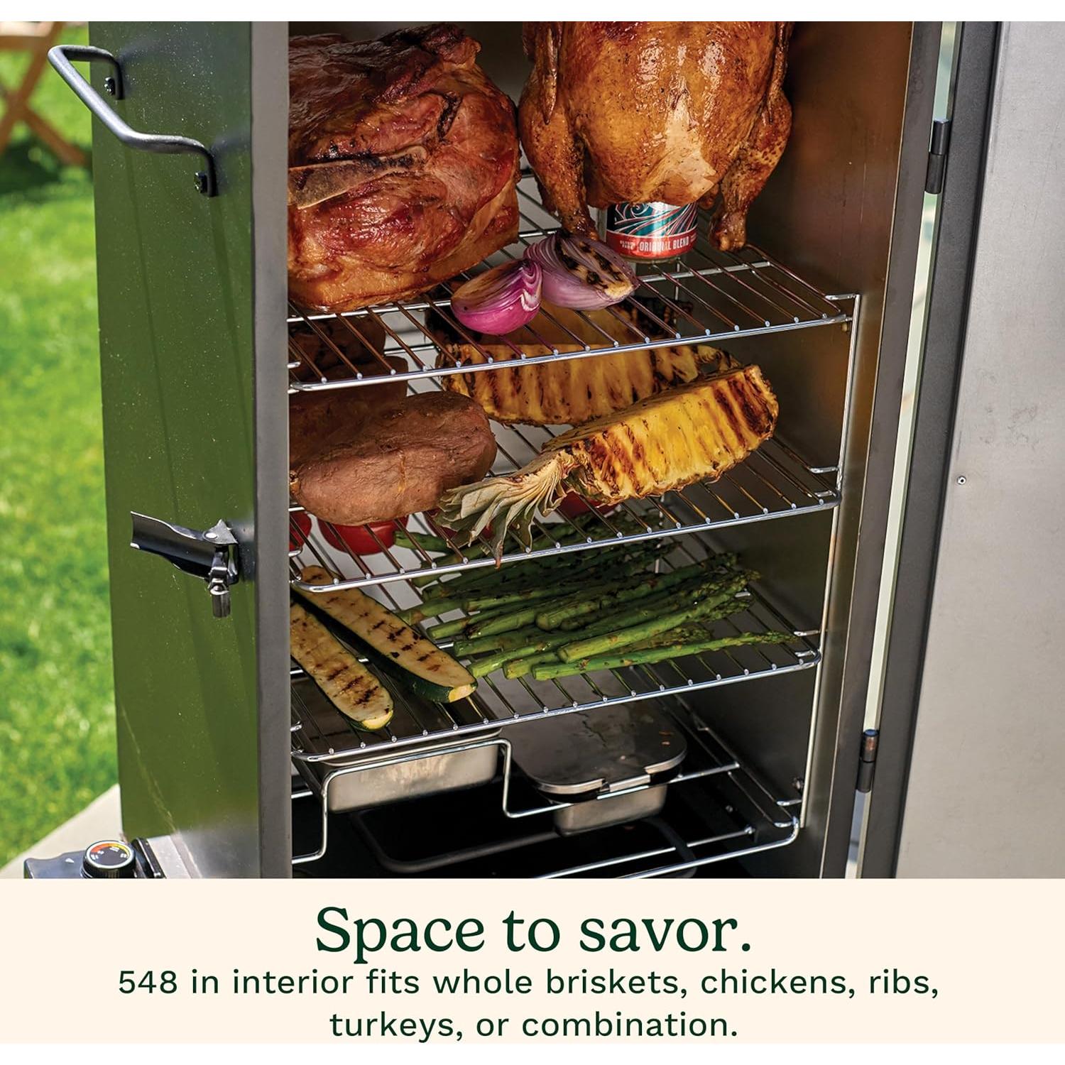 Cuisinart 30" Electric Smoker, 3 Adjustable Racks, Large Capacity BBQ Meat Smoker, Water & Wood Trays for Smoked Meat, Brisket, Salmon & Jerky, Adjustable Temperature Control