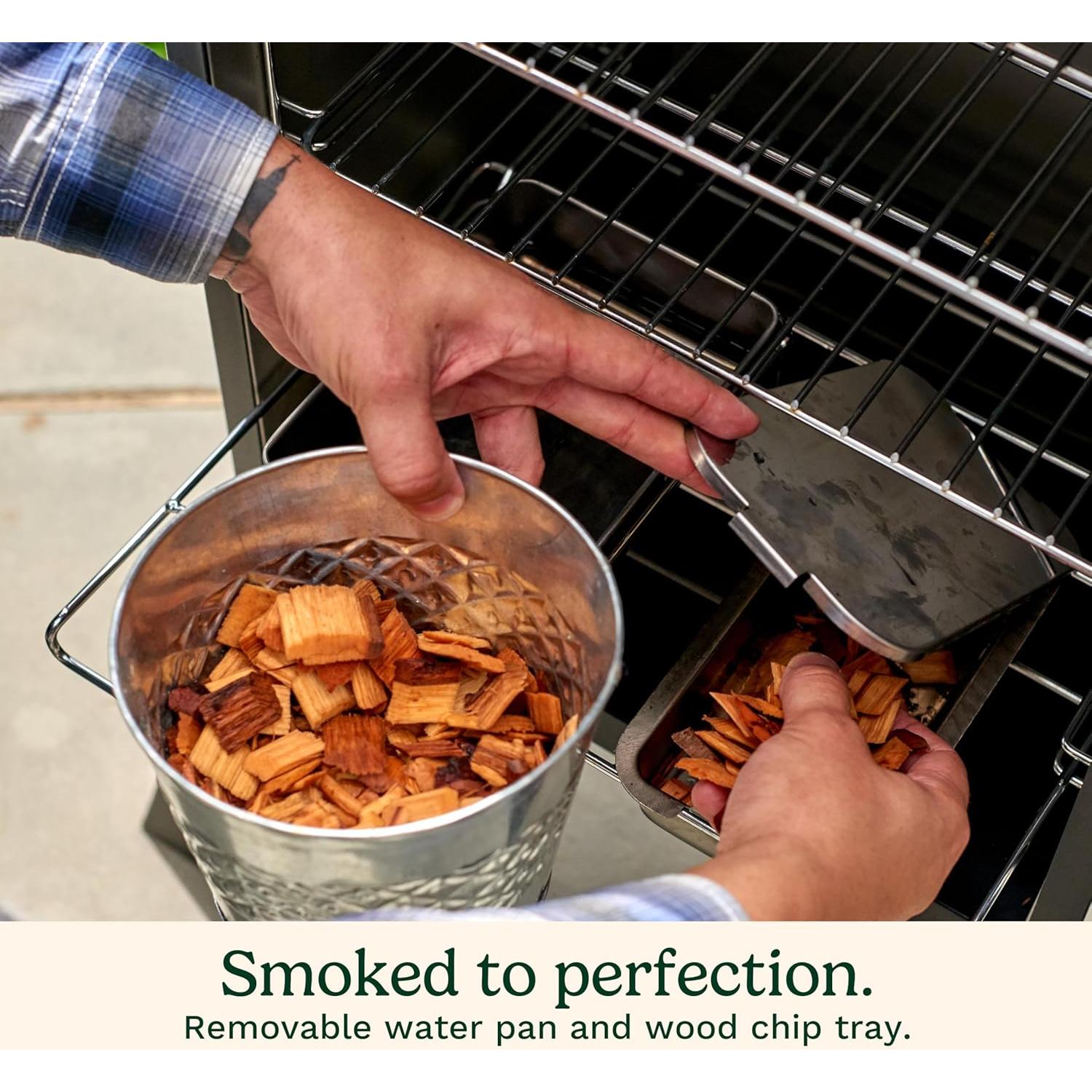 Cuisinart 30" Electric Smoker, 3 Adjustable Racks, Large Capacity BBQ Meat Smoker, Water & Wood Trays for Smoked Meat, Brisket, Salmon & Jerky, Adjustable Temperature Control