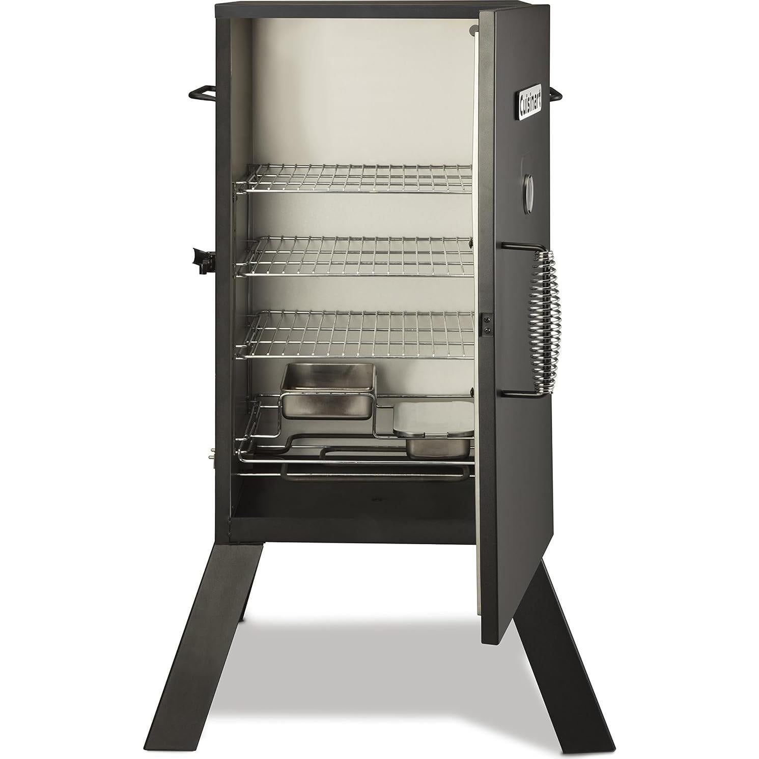 Cuisinart 30" Electric Smoker, 3 Adjustable Racks, Large Capacity BBQ Meat Smoker, Water & Wood Trays for Smoked Meat, Brisket, Salmon & Jerky, Adjustable Temperature Control