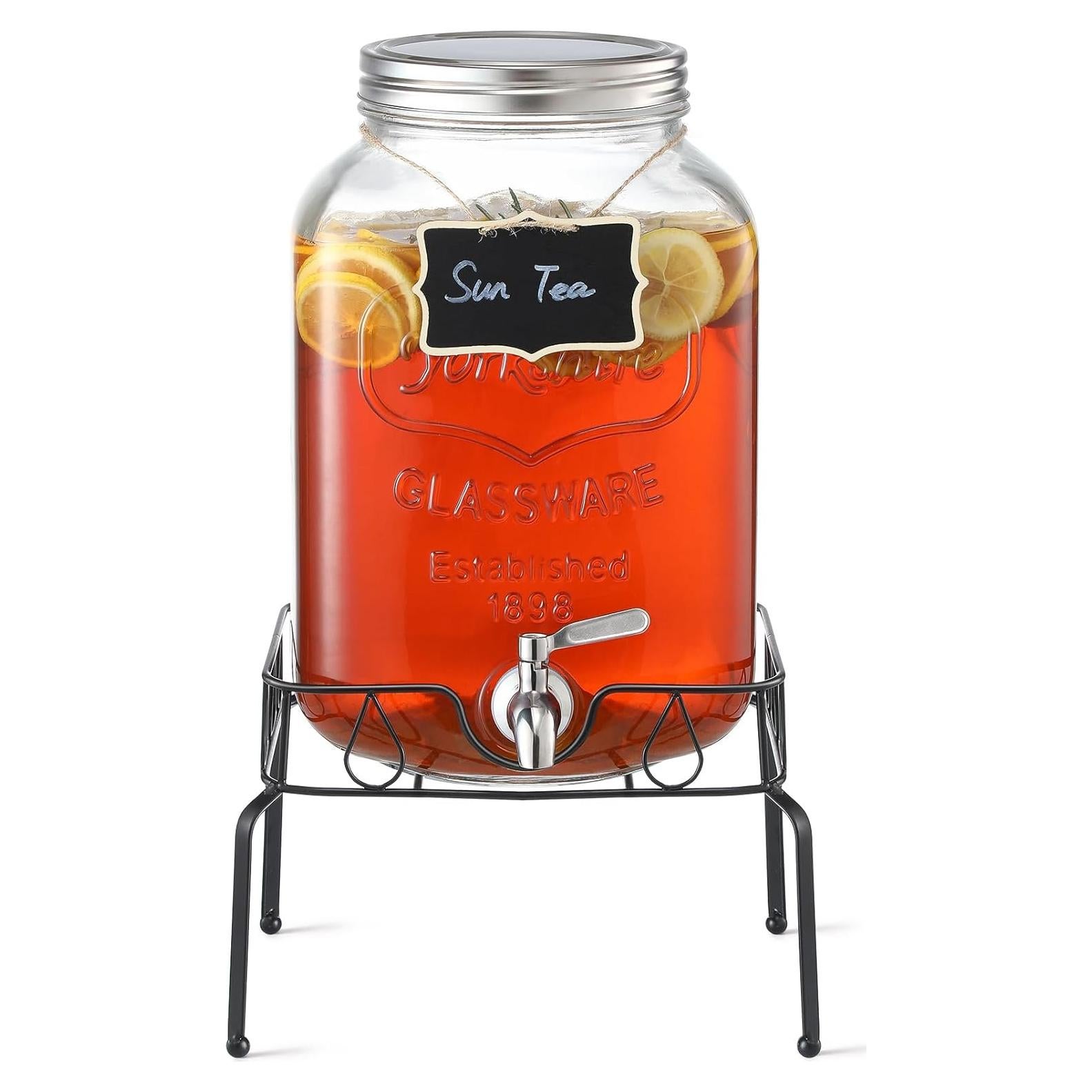 Dispensador de Bebidas de Vidrio NETANY 2 Galones con Soporte