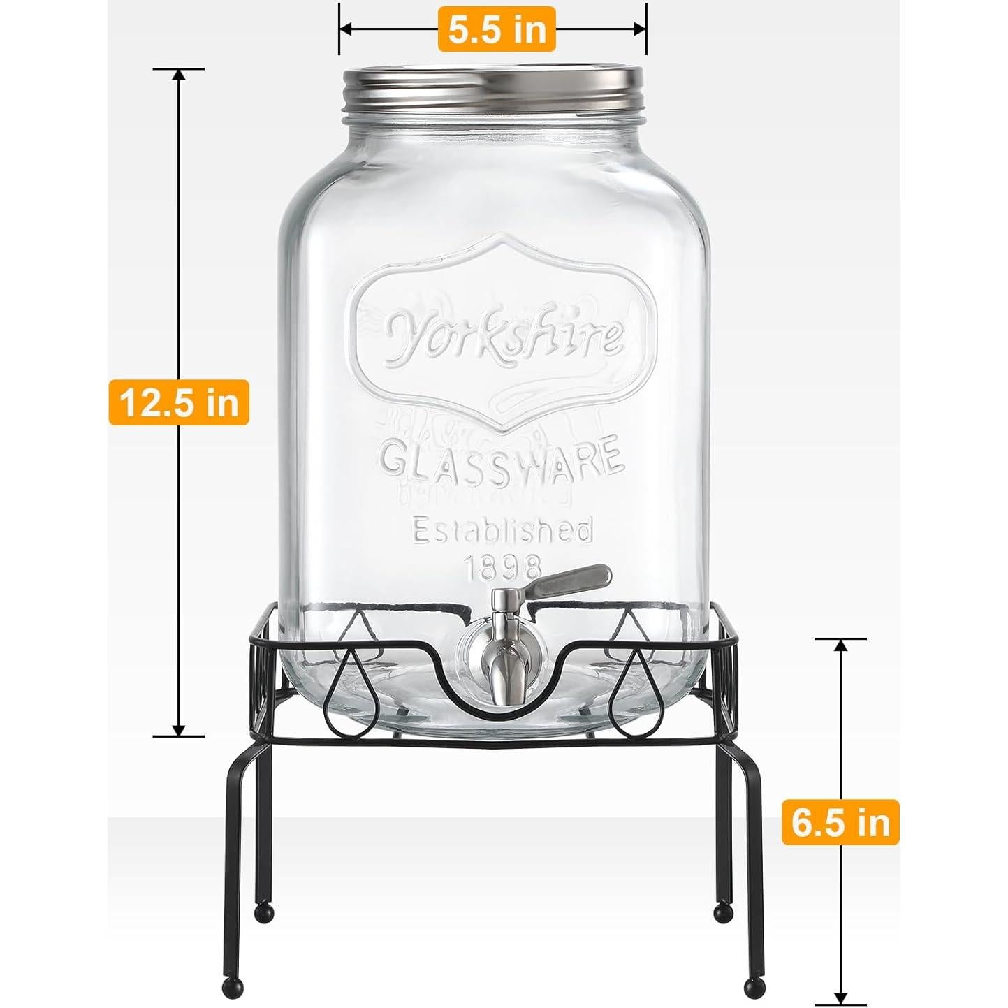 Dispensador de Bebidas de Vidrio NETANY 2 Galones con Soporte