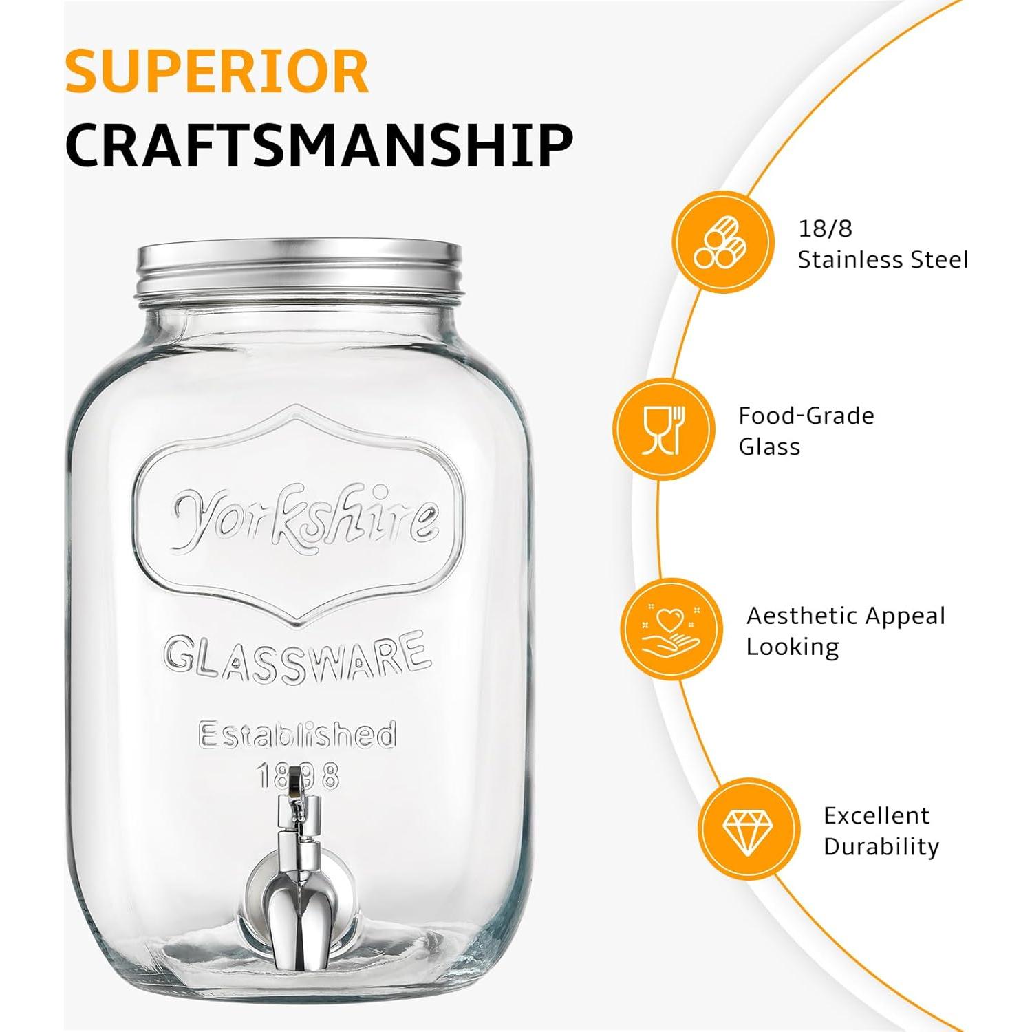 Dispensador de Bebidas de Vidrio NETANY 2 Galones con Soporte