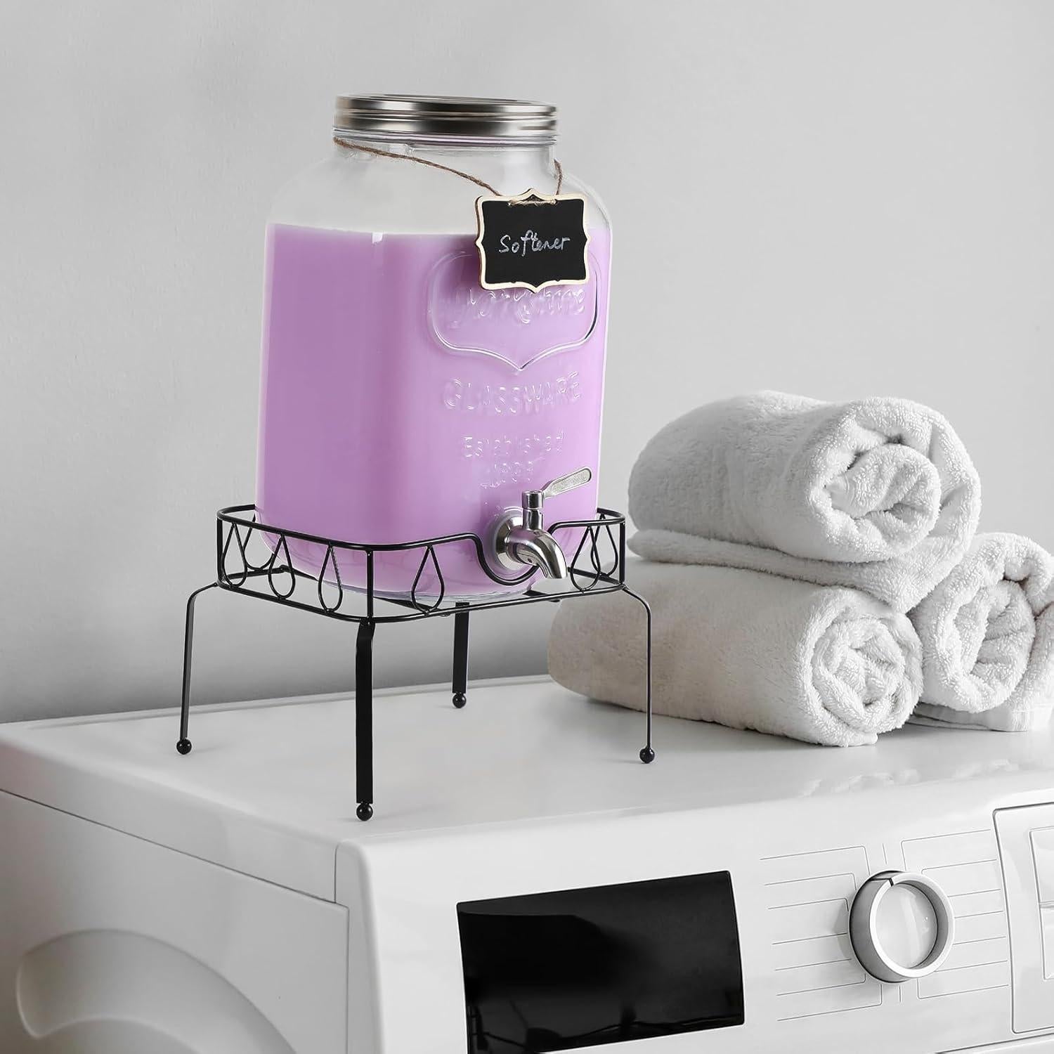 Dispensador de Bebidas de Vidrio NETANY 2 Galones con Soporte