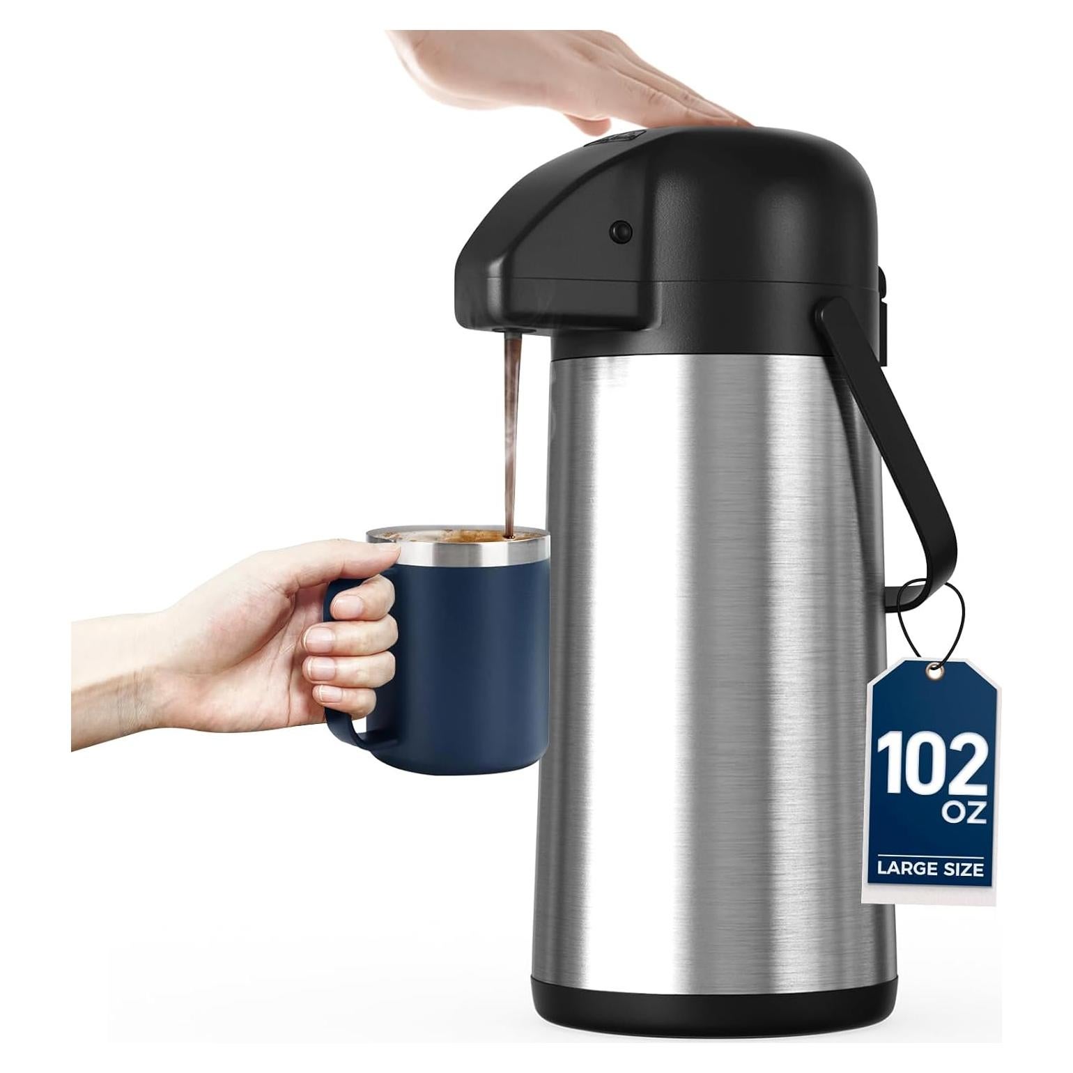 Jarra de café Airpot Gezoss 3L Acero Inoxidable Aislada