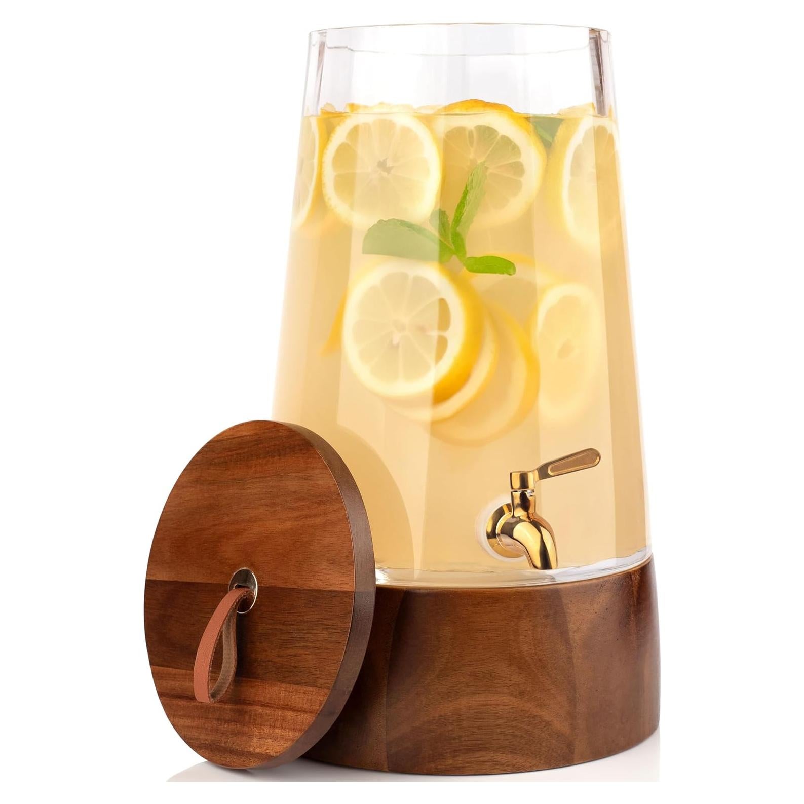 Dispensador de Bebidas de Vidrio Foodle 6.51L con Grifo de Acero Inoxidable