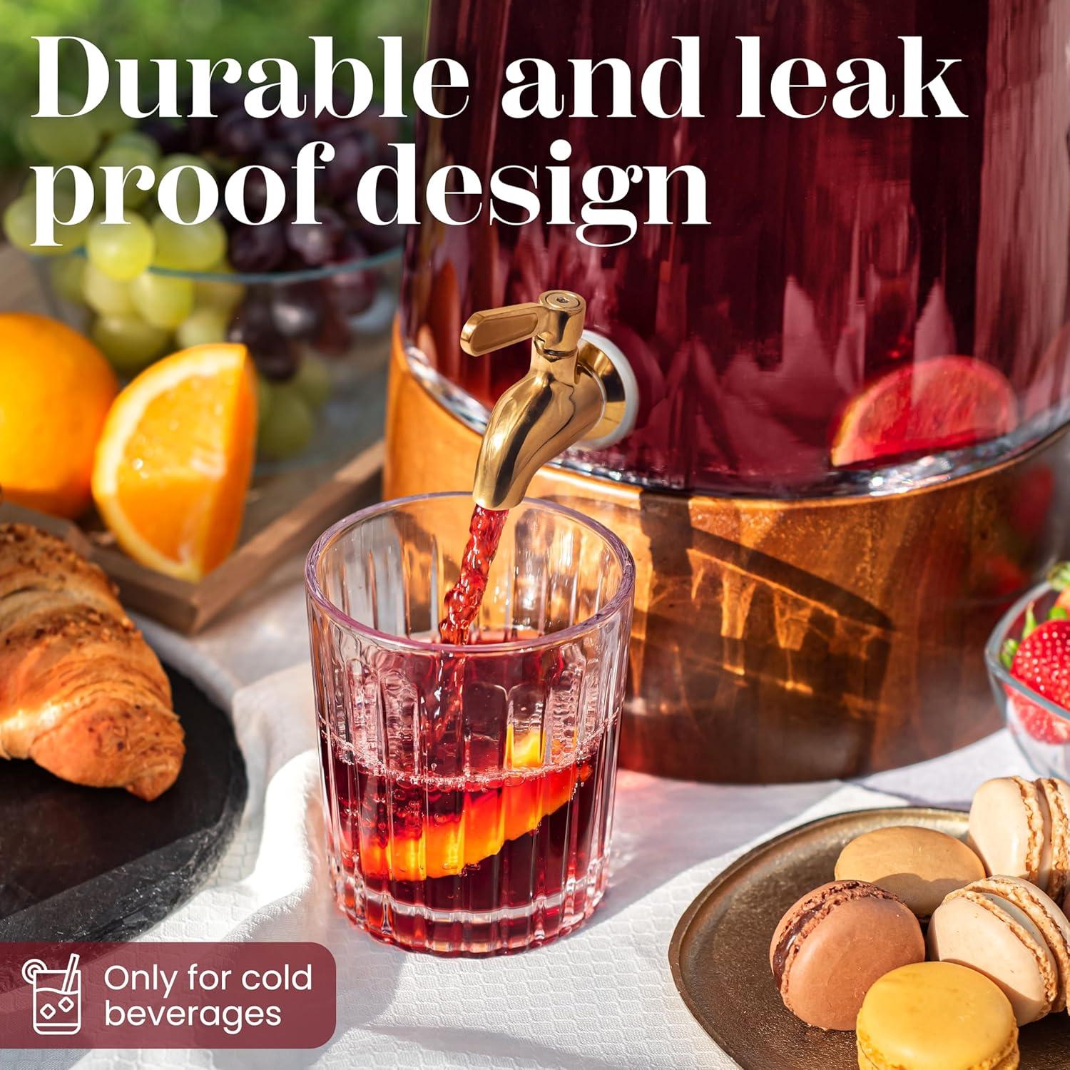 Dispensador de Bebidas de Vidrio Foodle 6.51L con Grifo de Acero Inoxidable