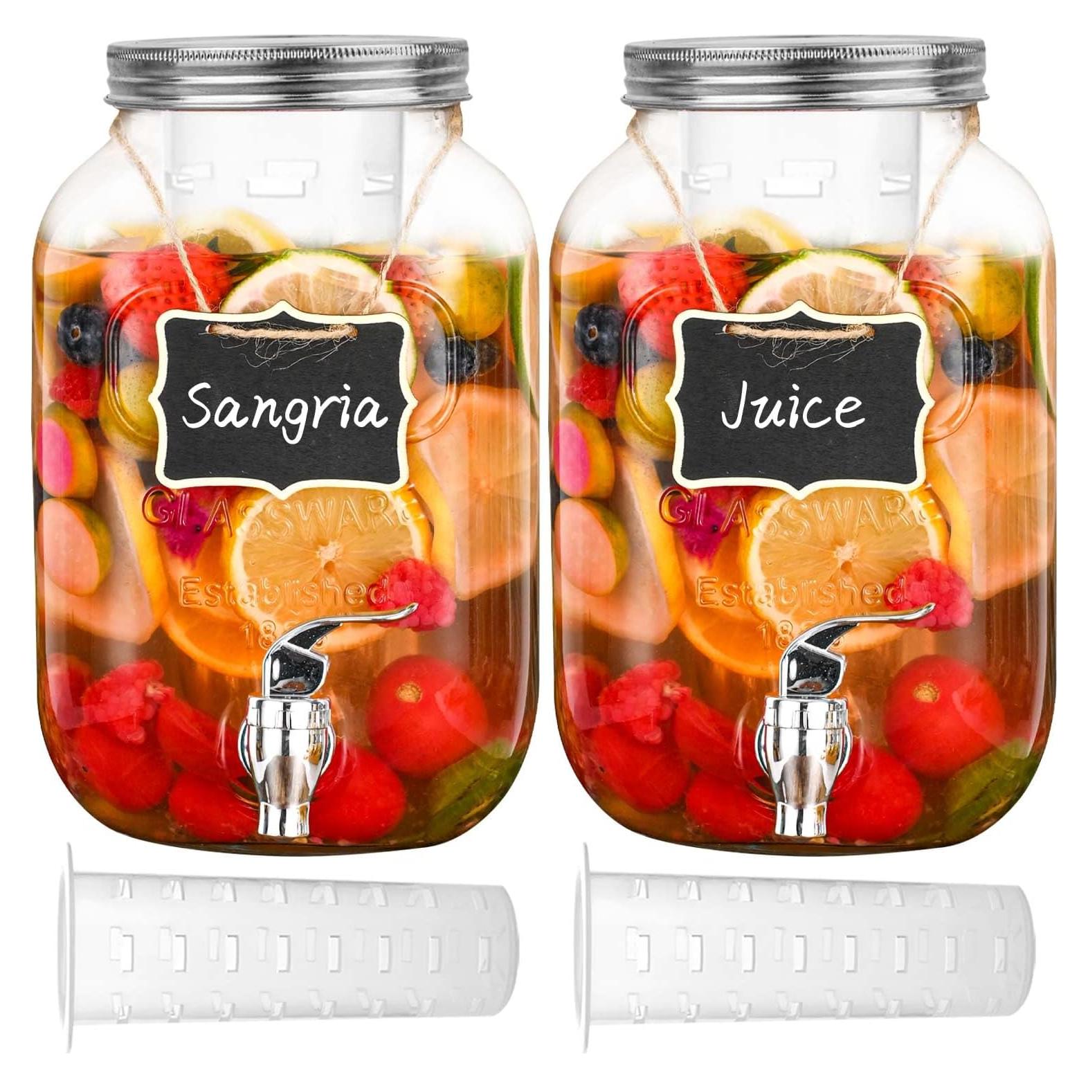 Dispensadores de Bebidas de Vidrio Eleganttime 3.78L - 2 Piezas