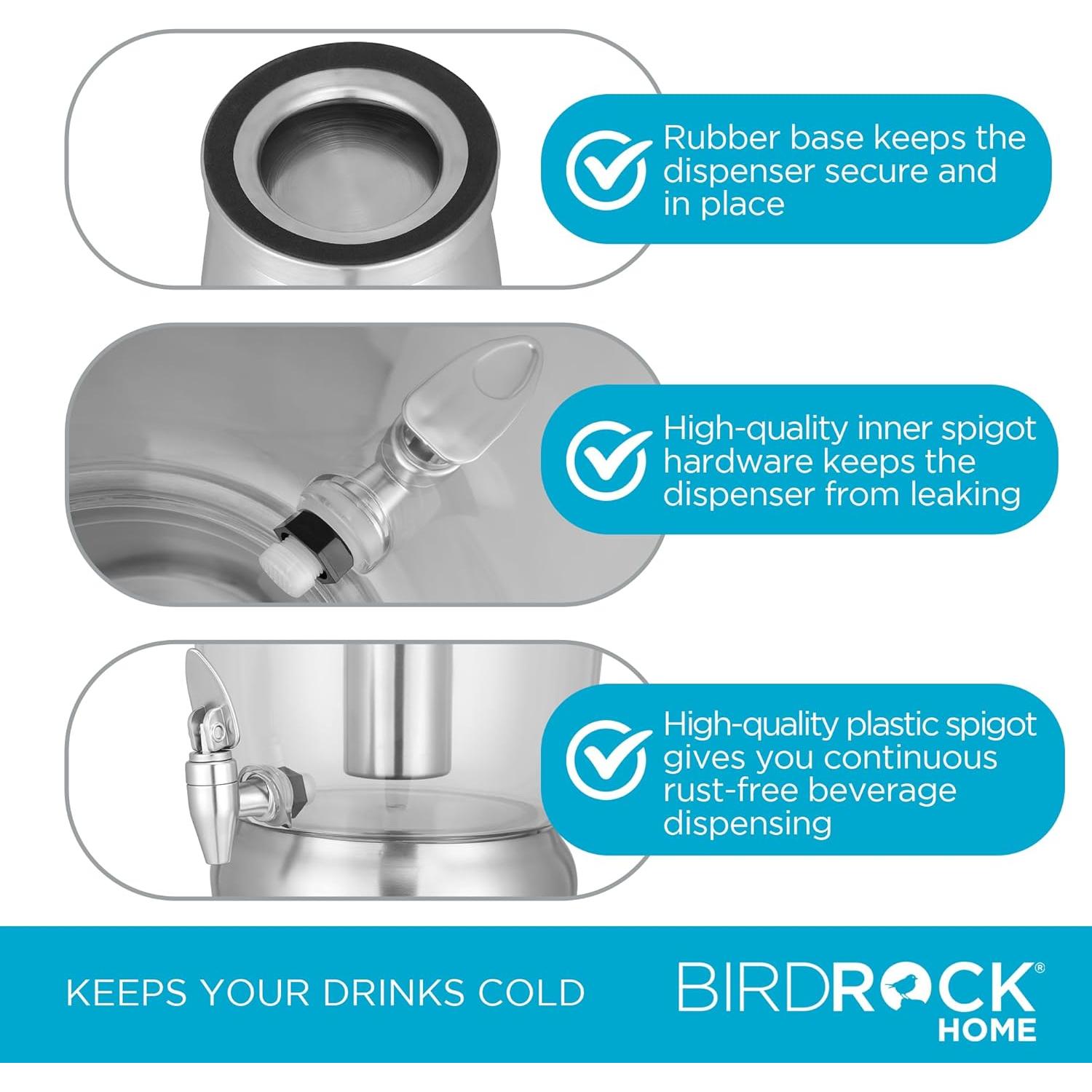 Dispensador de Bebidas Acero Inoxidable 5.68 Litros BirdRock Home