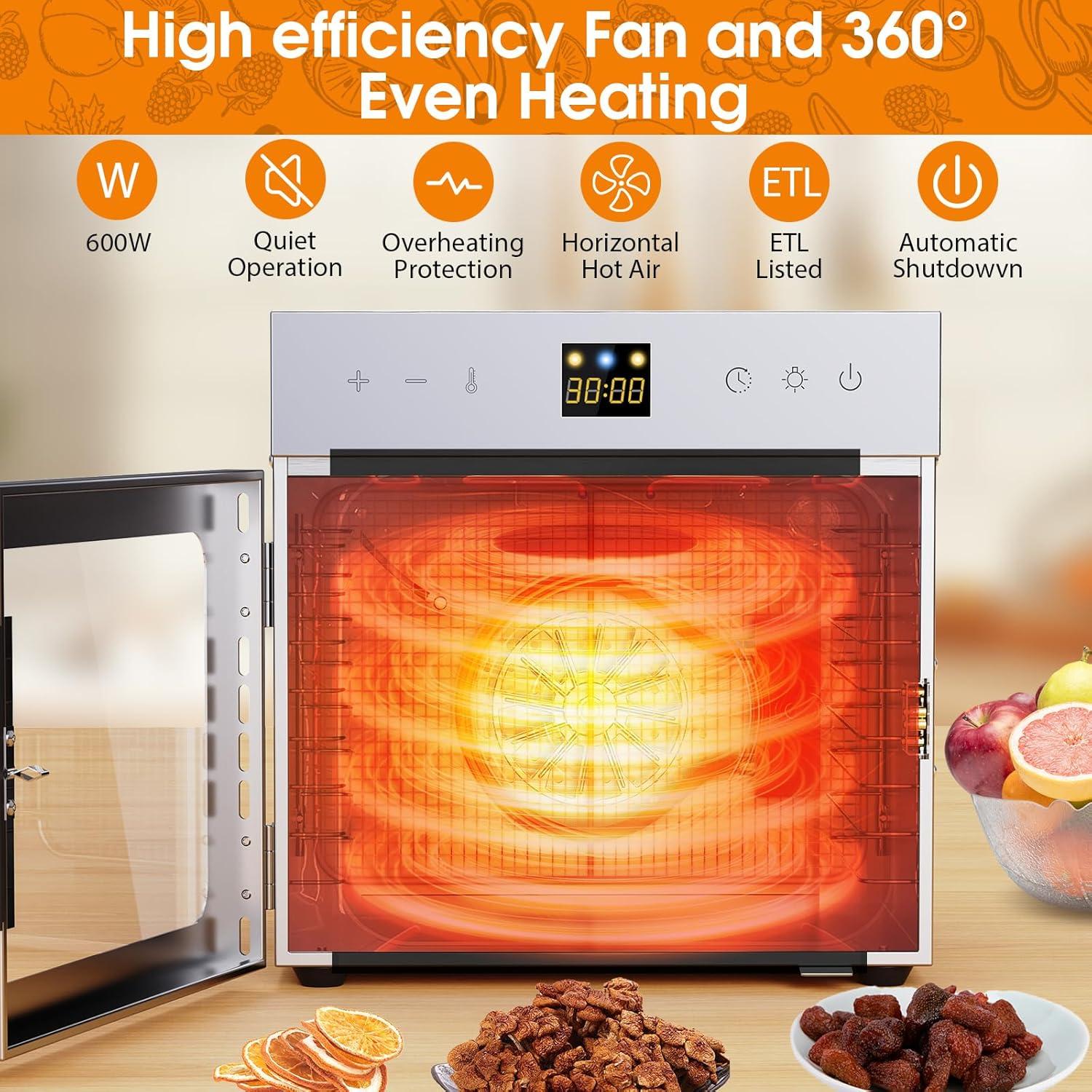 Deshidratador de Alimentos Fendia 8 Bandejas Acero Inoxidable 600W