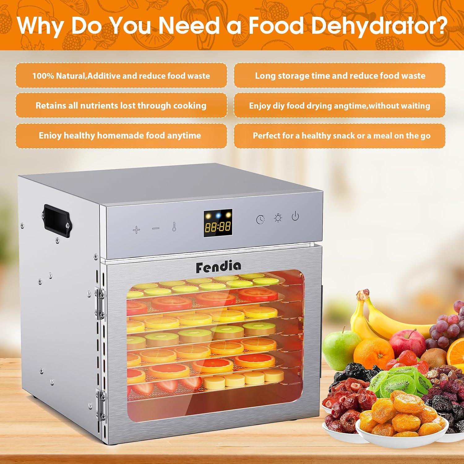 Deshidratador de Alimentos Fendia 8 Bandejas Acero Inoxidable 600W
