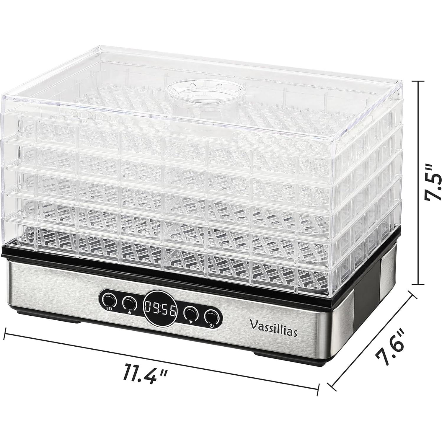 Deshidratador de Alimentos Vassillias FD904JY 400W 5 Estantes