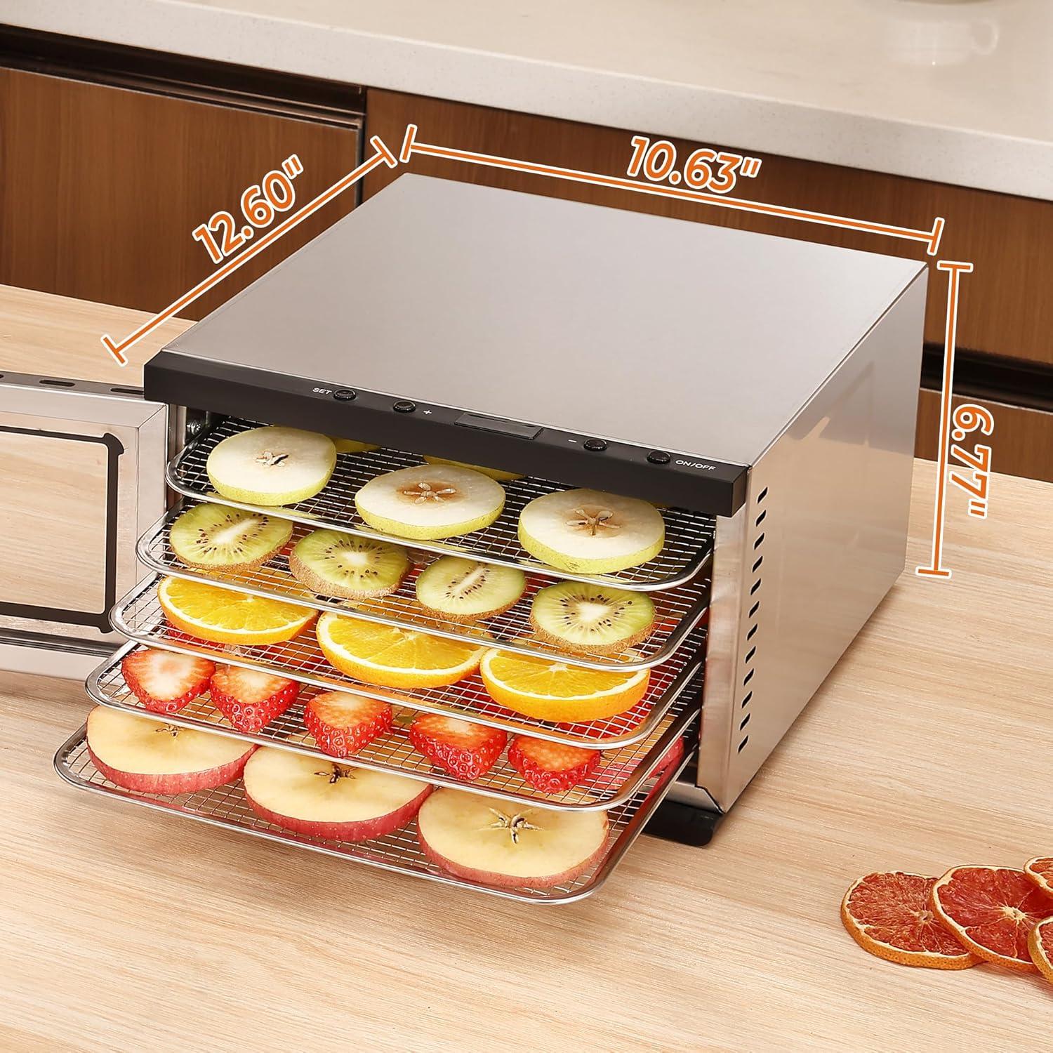 Deshidratadora de Alimentos Vassillias 5 Bandejas Acero Inoxidable 400W