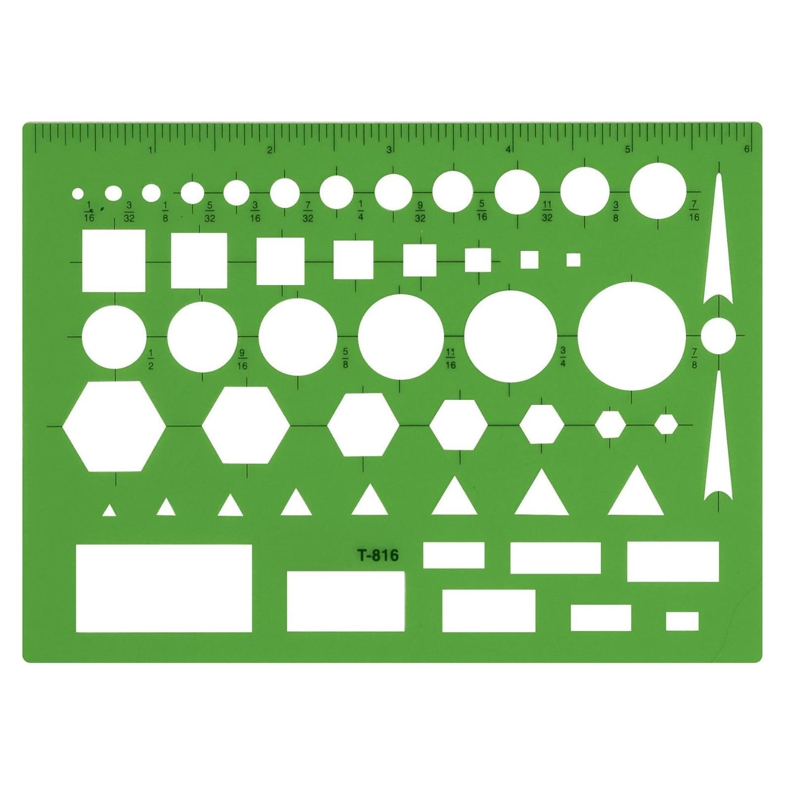 Plantilla de Dibujo Westcott T-816, Plástico Verde 11.43x15.24 cm