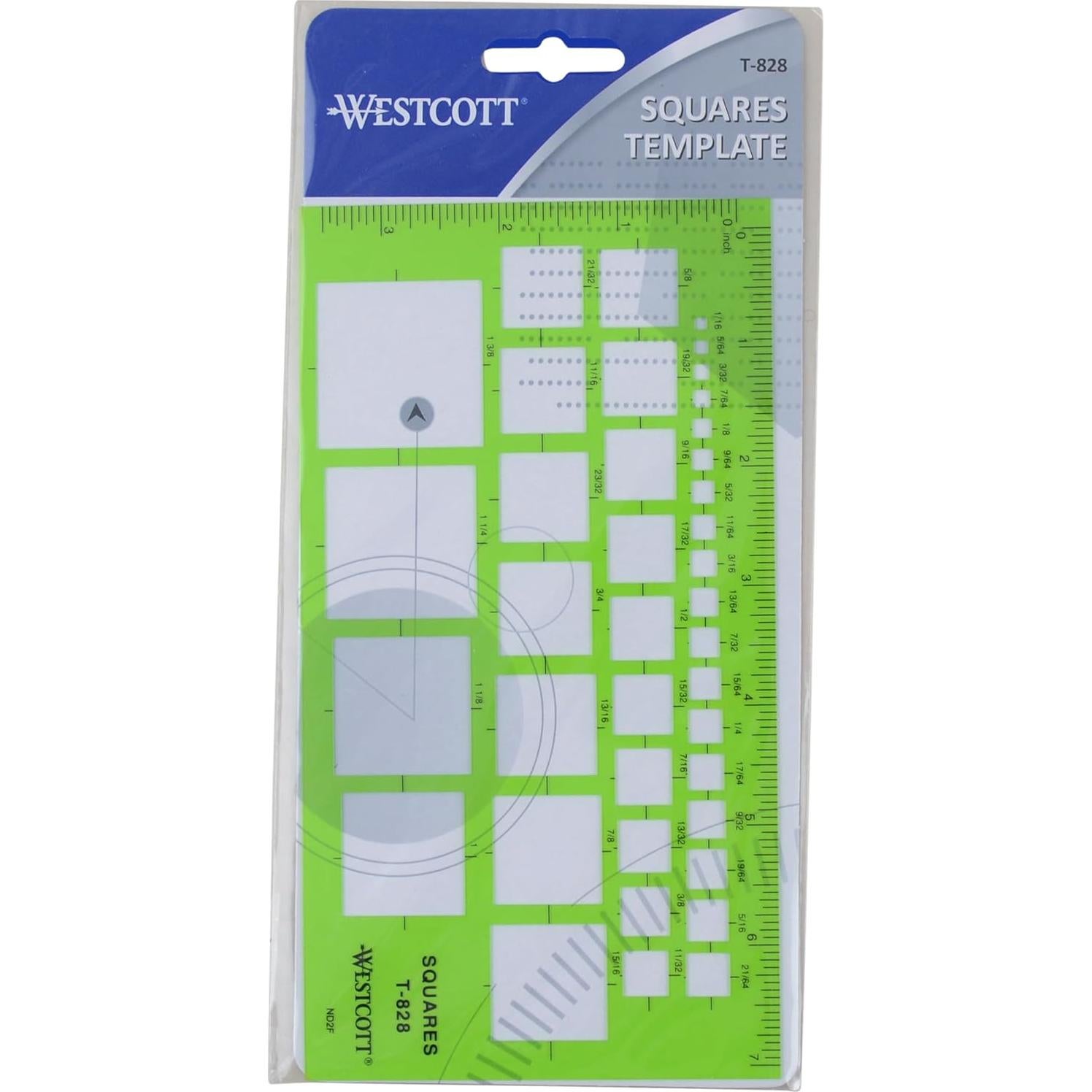 Plantilla Técnica Westcott T-828 Geométrica Plástico Verde