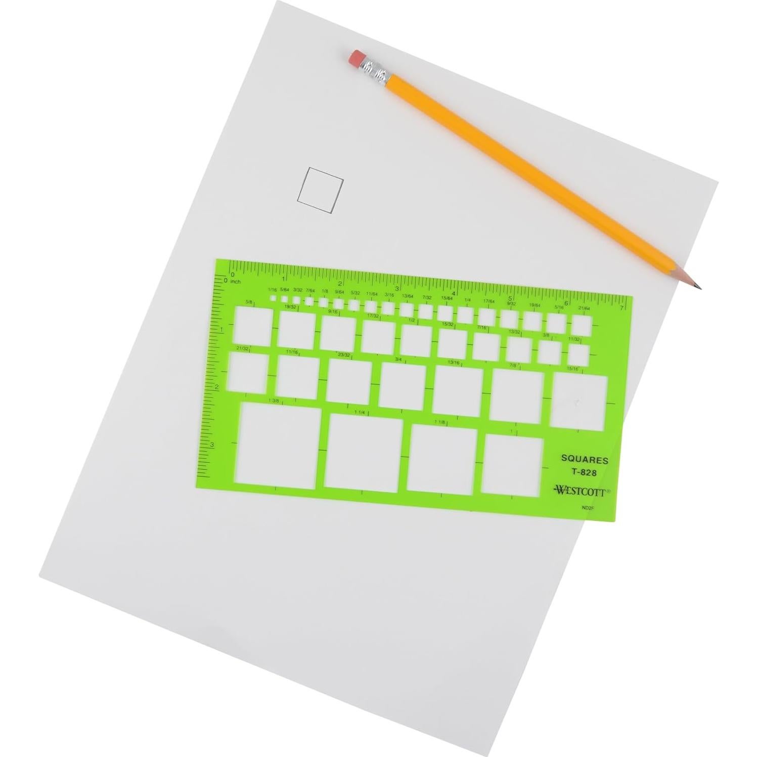 Plantilla Técnica Westcott T-828 Geométrica Plástico Verde