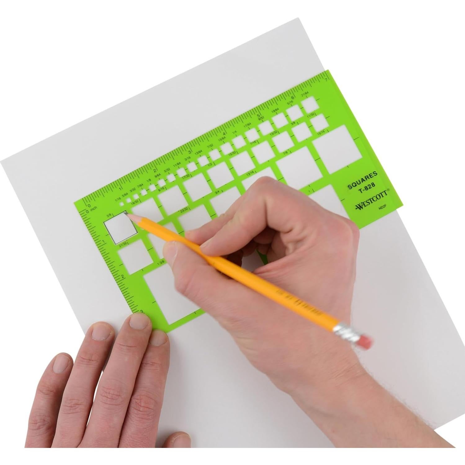Plantilla Técnica Westcott T-828 Geométrica Plástico Verde