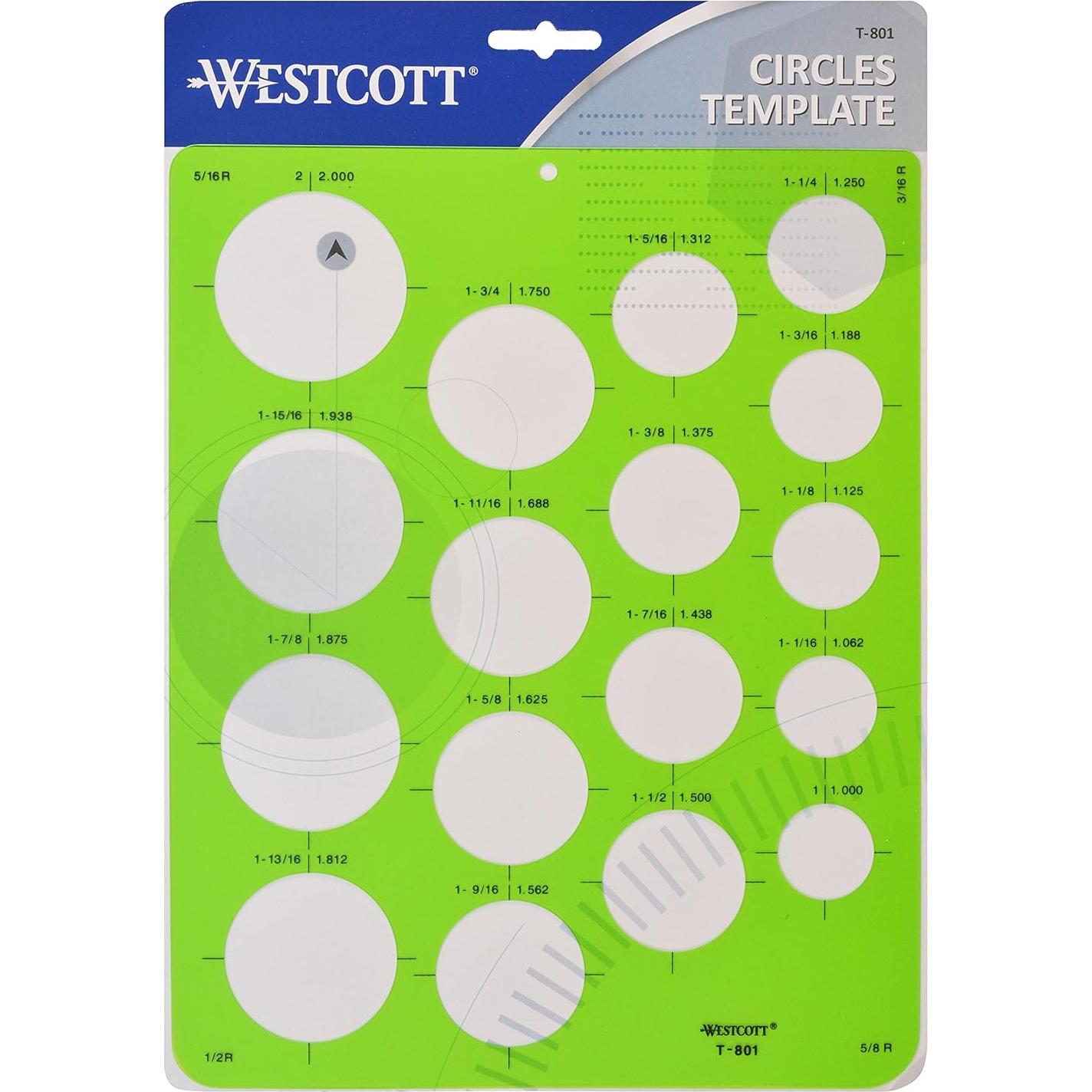 Plantilla de Dibujo de Círculos Westcott T-801 30.2x21.3cm