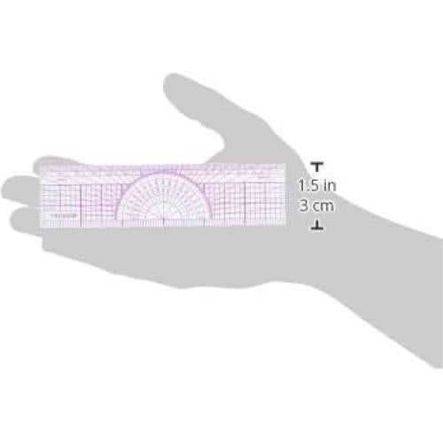 Protractor Ruler, 6", 15cm, Transparent (W-5)
