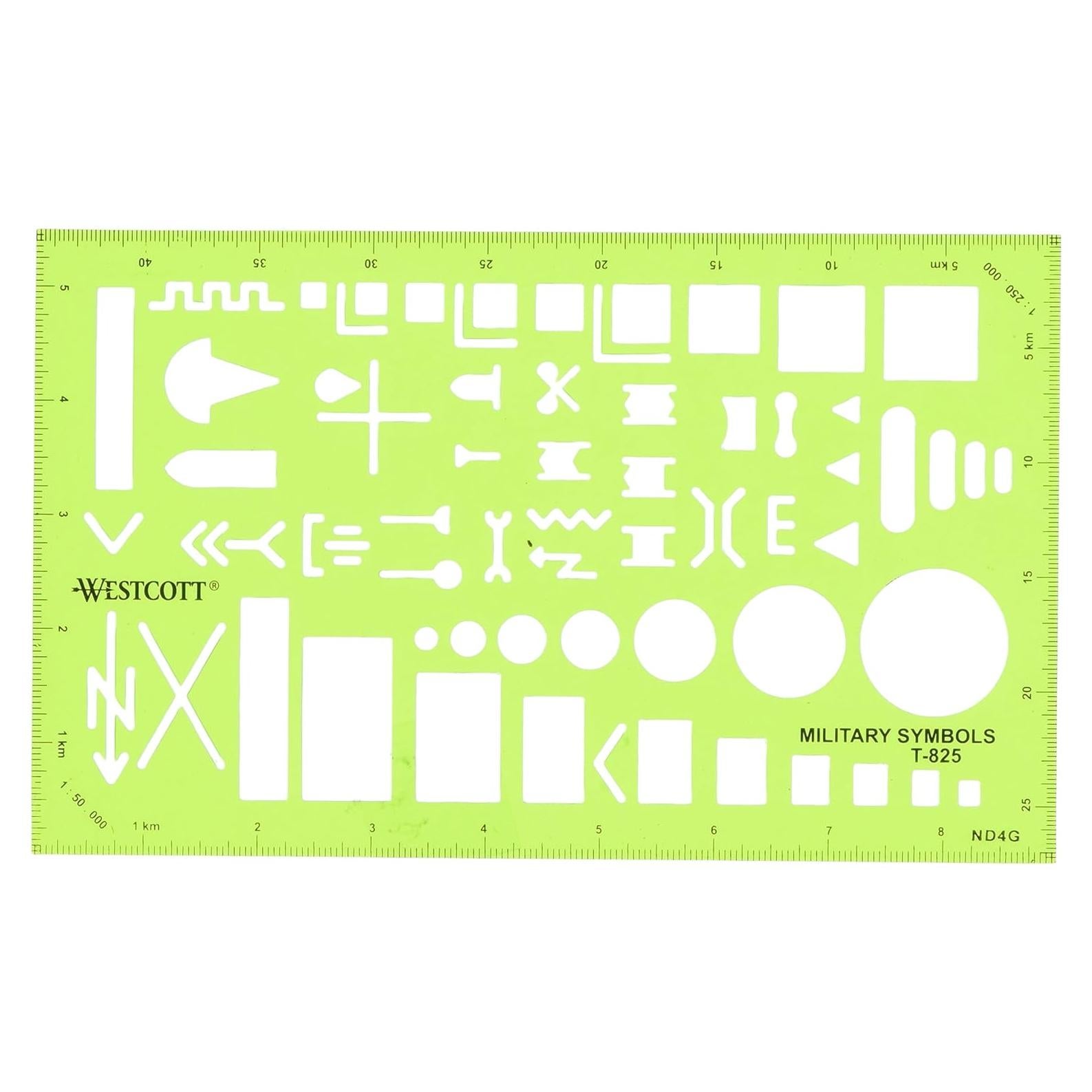 Plantilla de Dibujo Militar Westcott T-825 - Plástico 90.7g